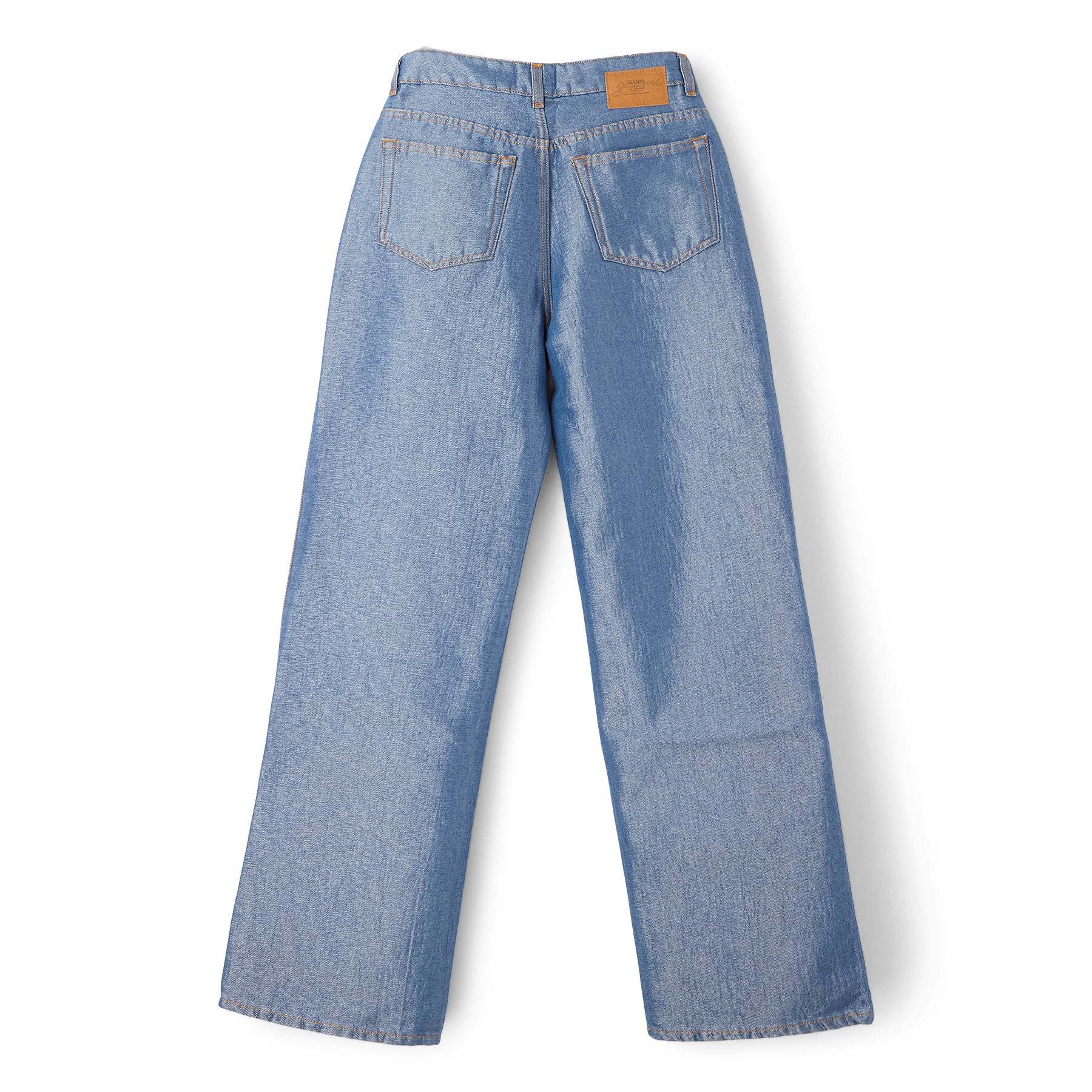 GANNI Shiny Denim Izey (Mid Blue Stone)