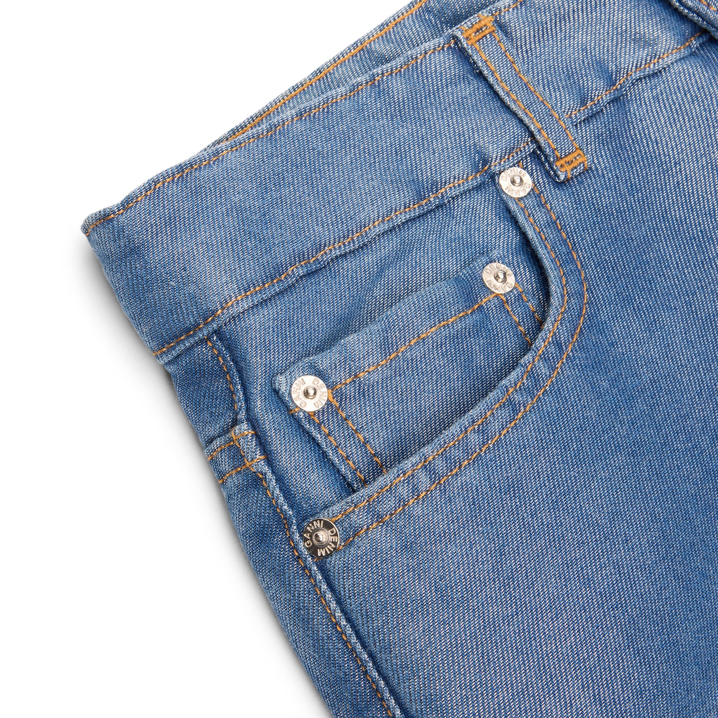 GANNI Shiny Denim Izey (Mid Blue Stone)