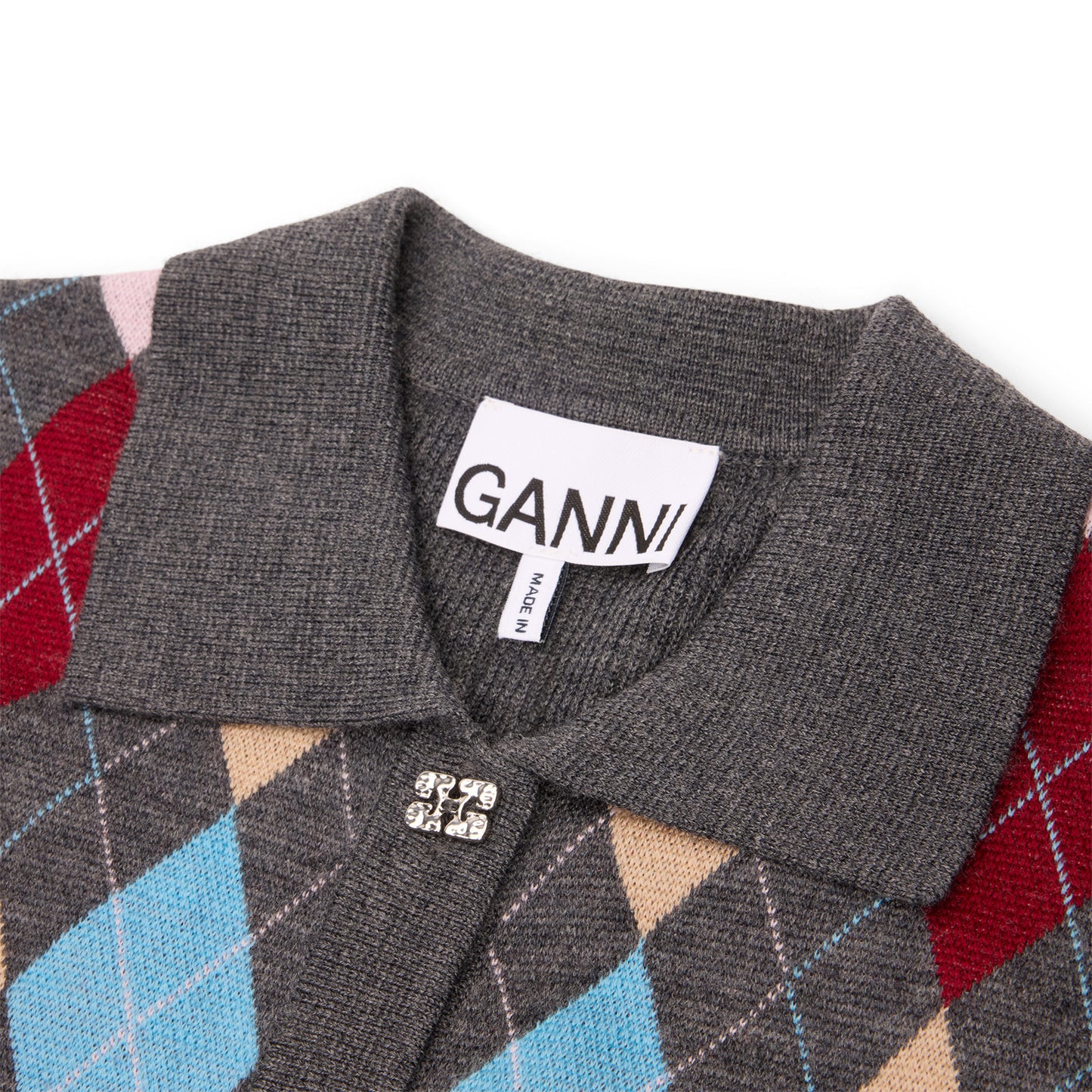 GANNI Knitted Polo Shirt (Paloma)
