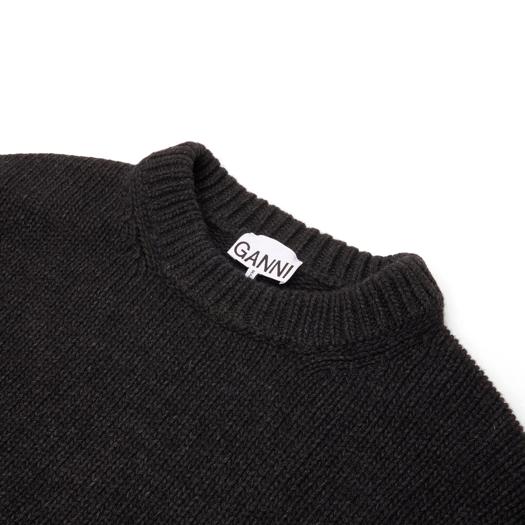 GANNI Chunky Wool Mix Sweater (Phantom)