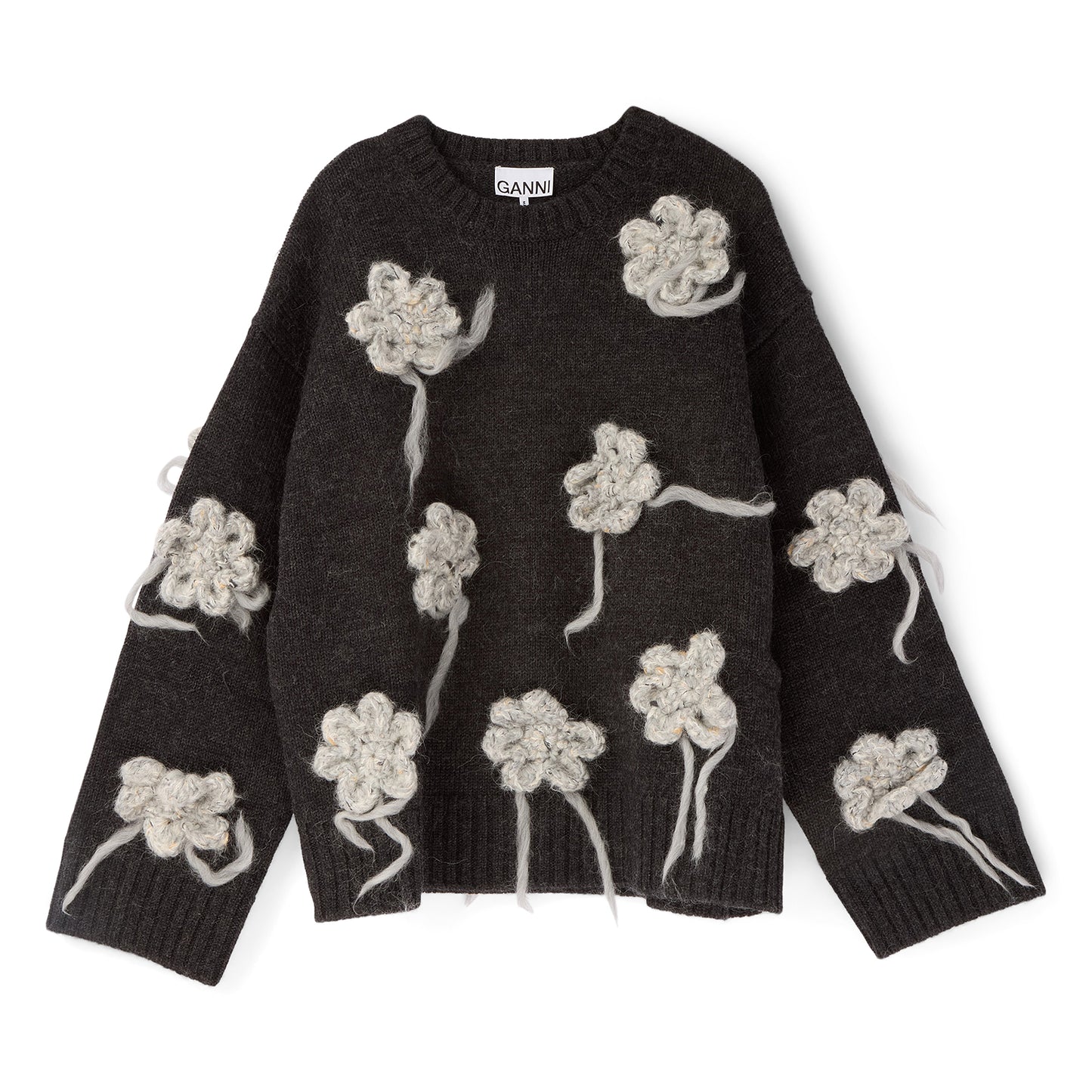 GANNI Flower Crochet Sweater (Phantom)