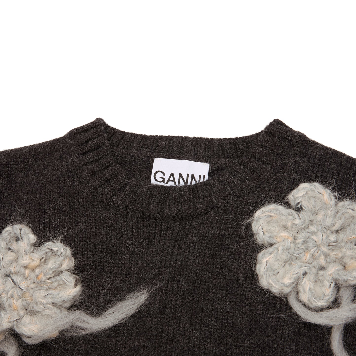 GANNI Flower Crochet Sweater (Phantom)