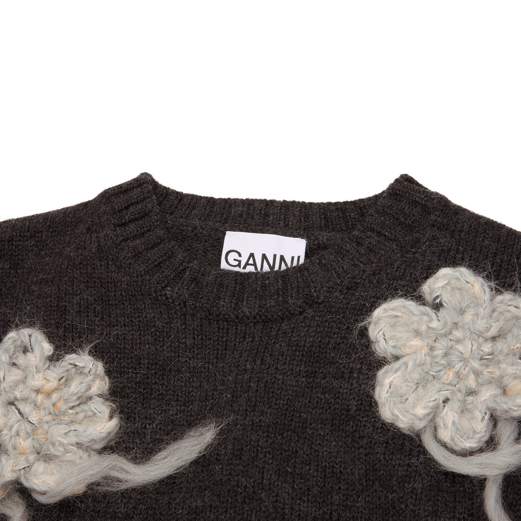 GANNI Flower Crochet Sweater (Phantom)