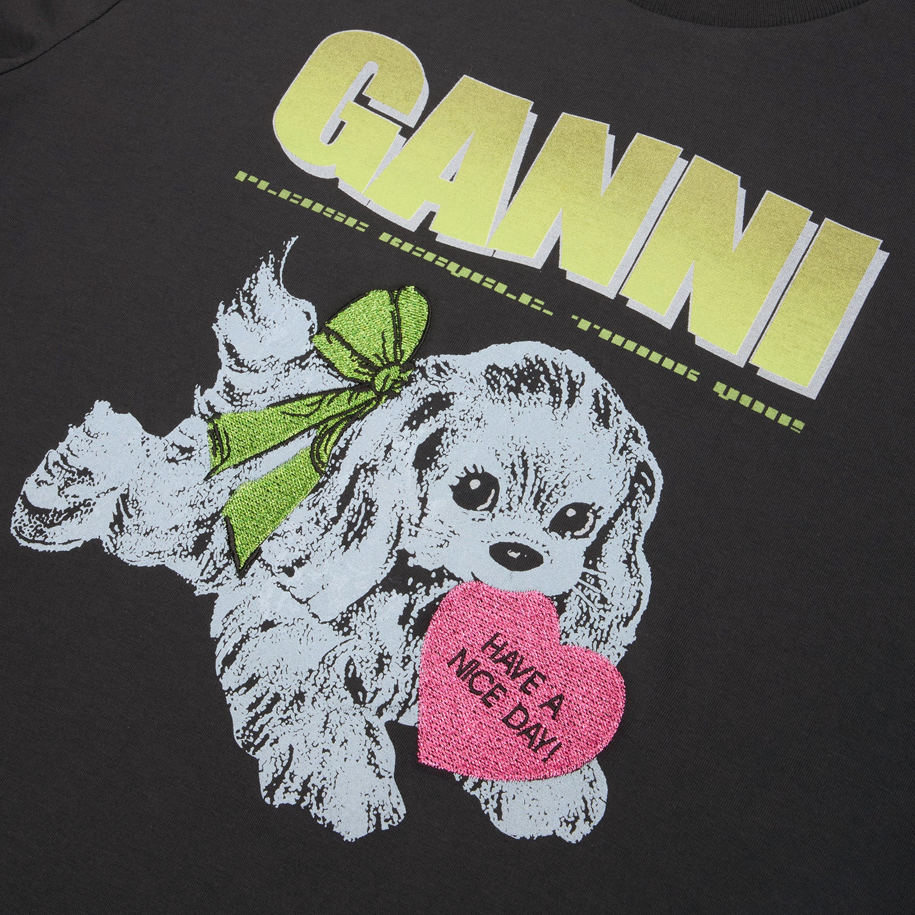 GANNI Puppy T-shirt (Phantom)