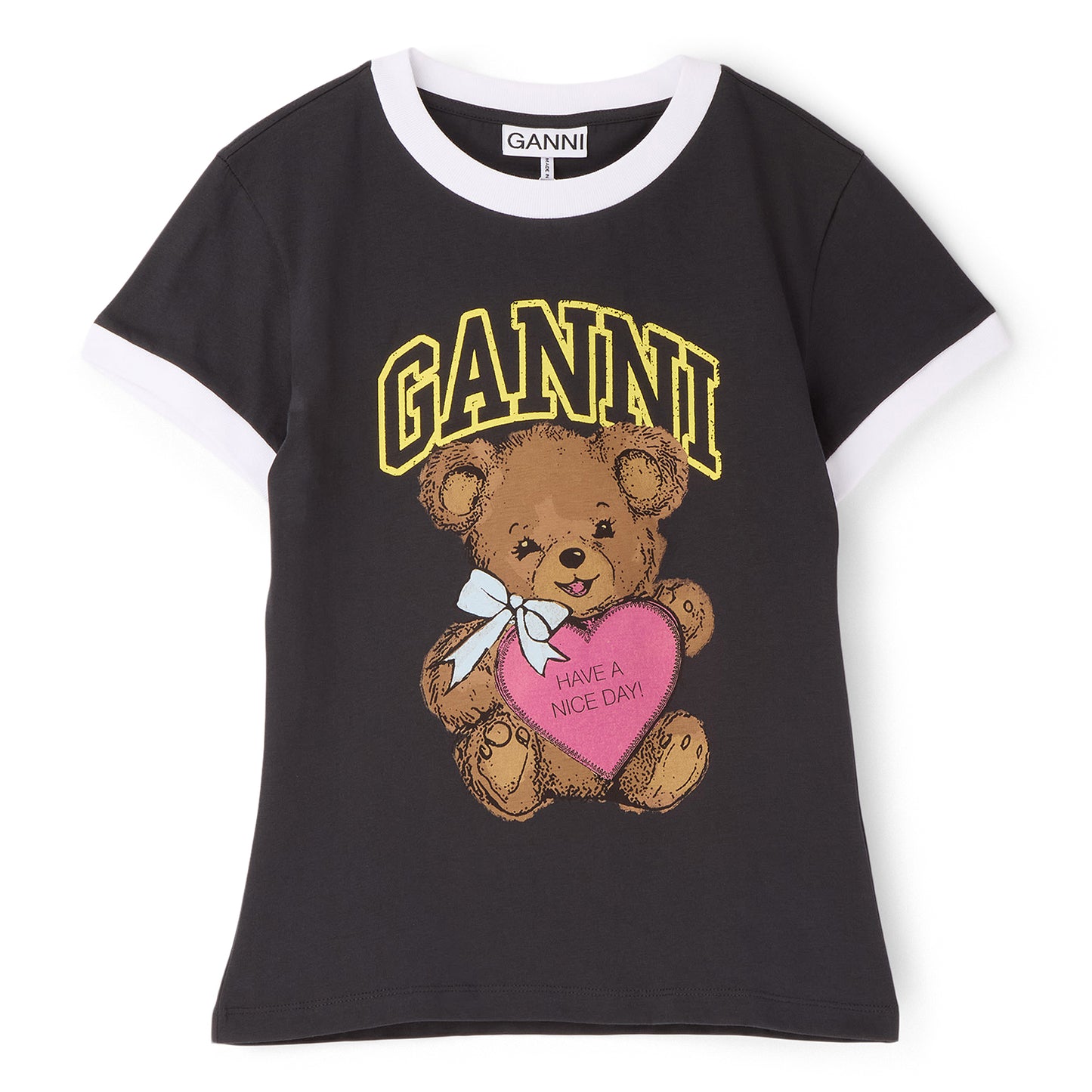 GANNI Cropped Teddy T-shirt (Phantom)