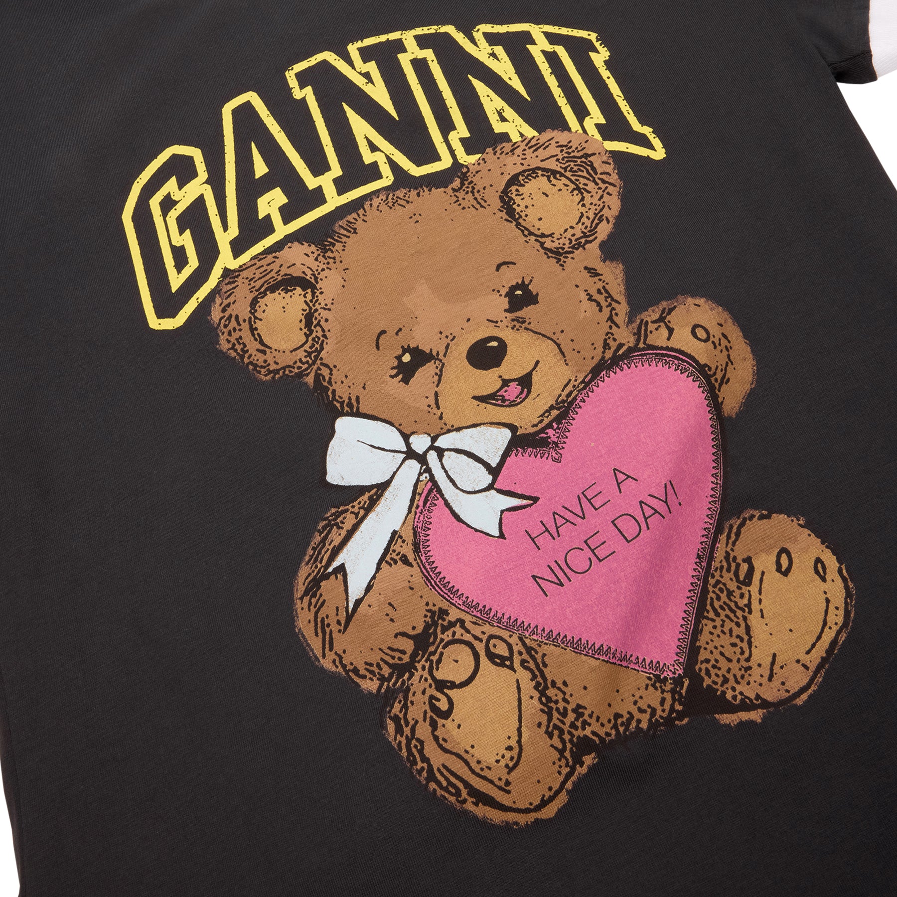 GANNI Cropped Teddy T-shirt (Phantom)