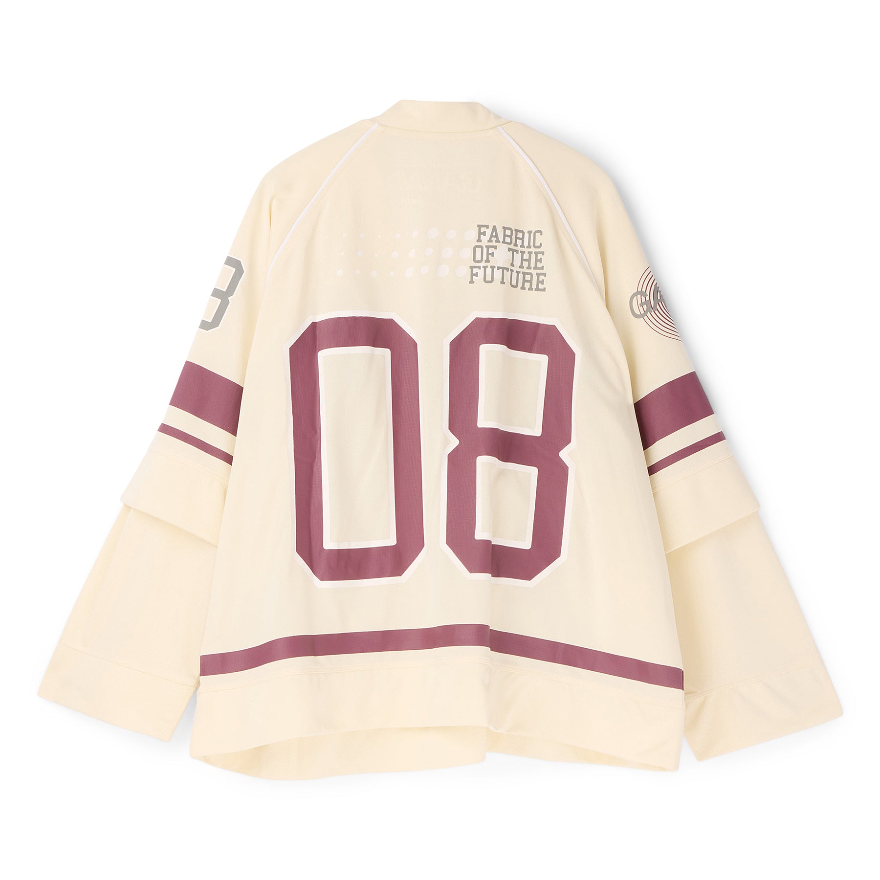 GANNI Oversized Long Sleeve Top (Egret)