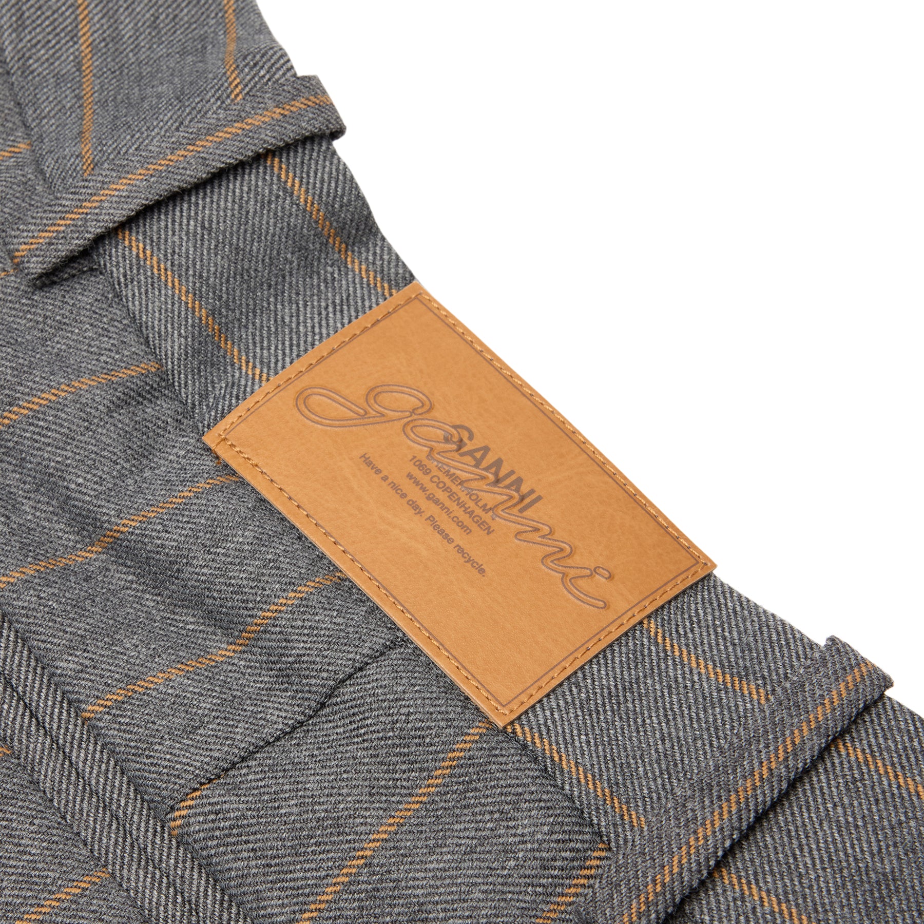 GANNI Stripe Cross-Over Pants (Pewter)