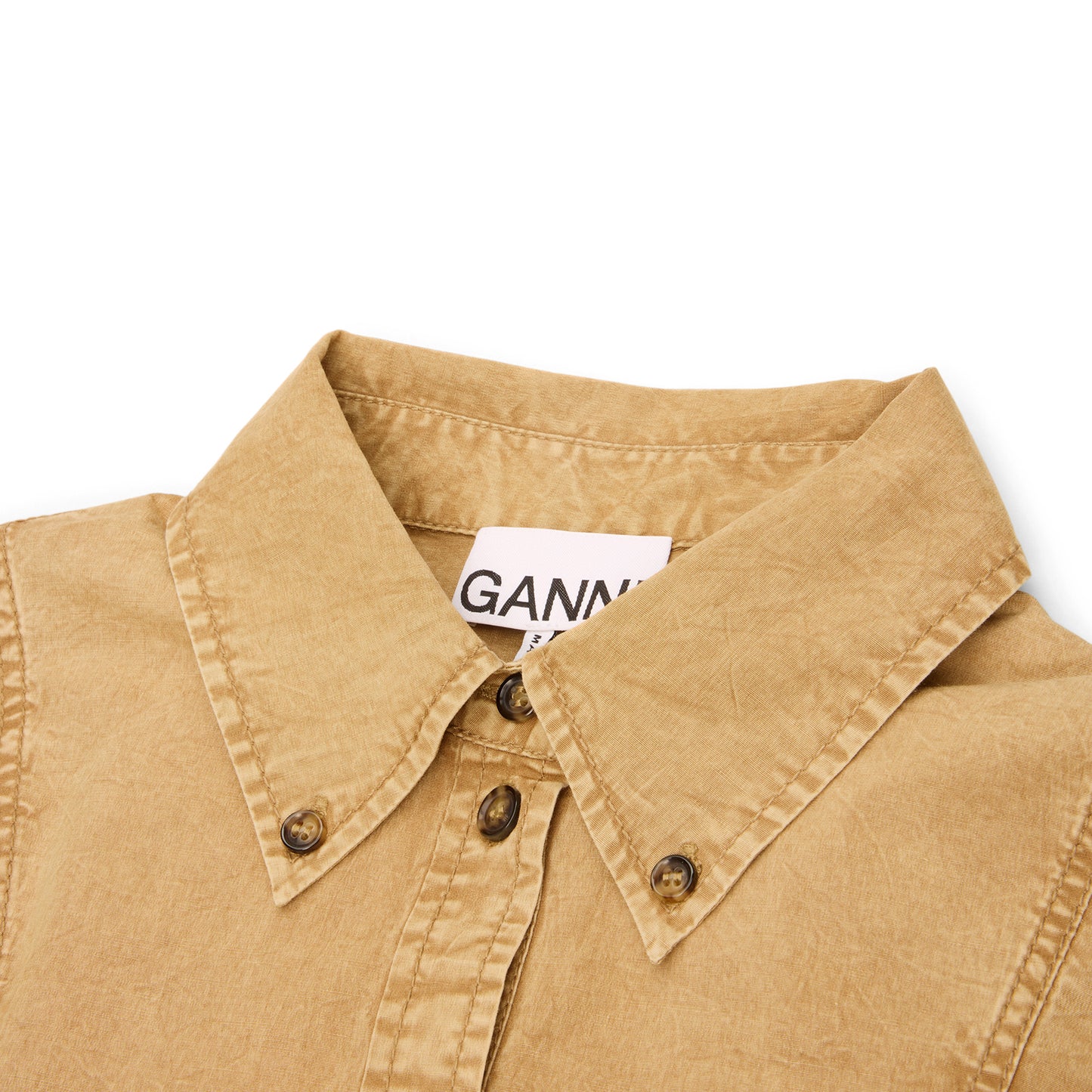 GANNI Washed Peplum Shirt (Lark)