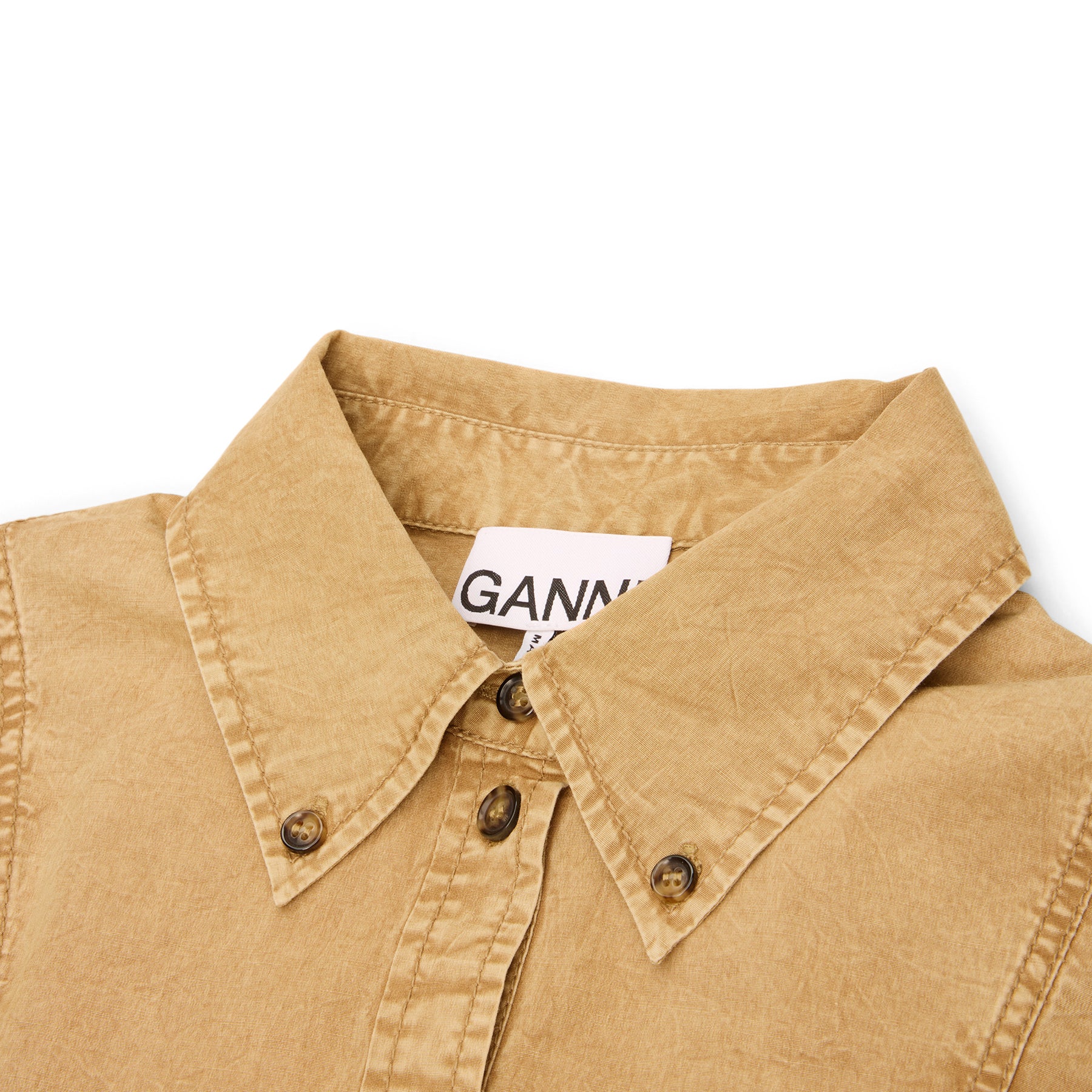 GANNI Washed Peplum Shirt (Lark)