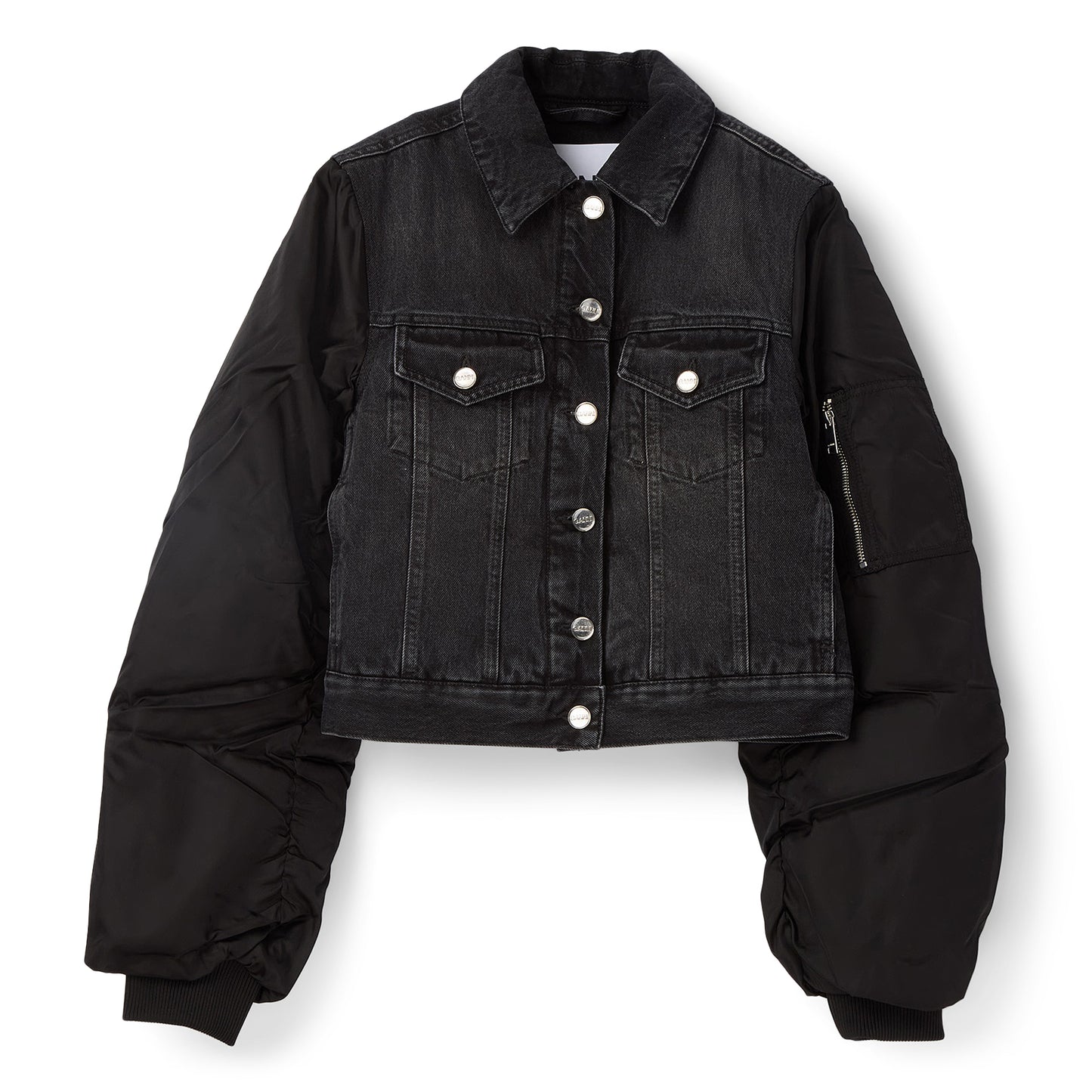 GANNI Rigid Denim Jacket (Black Washed)