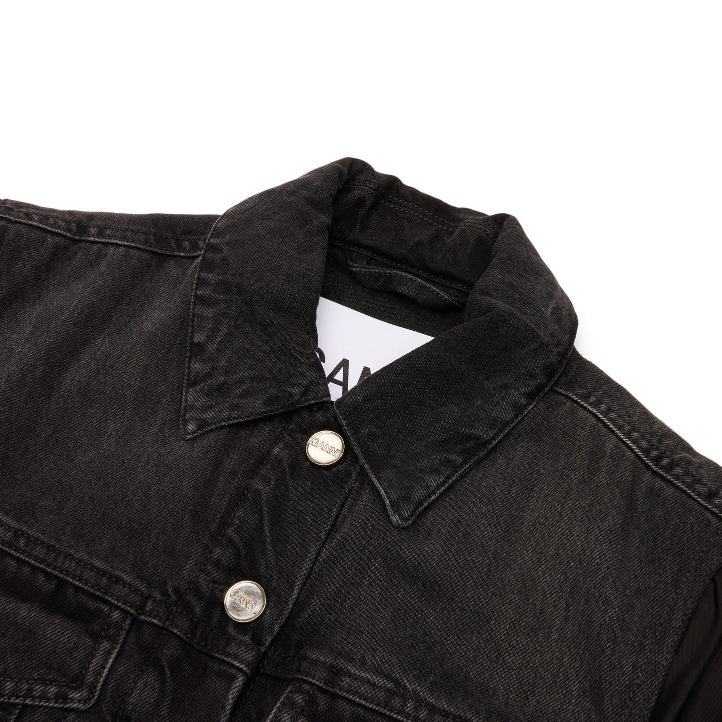 GANNI Rigid Denim Jacket (Black Washed)