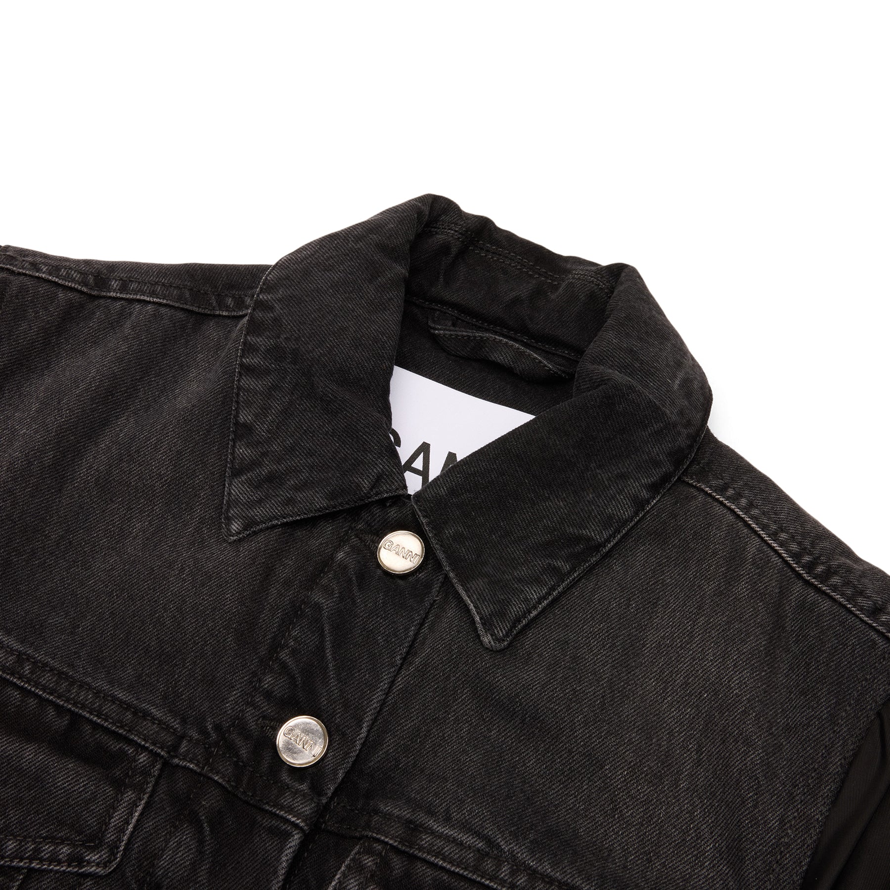 GANNI Rigid Denim Jacket (Black Washed)