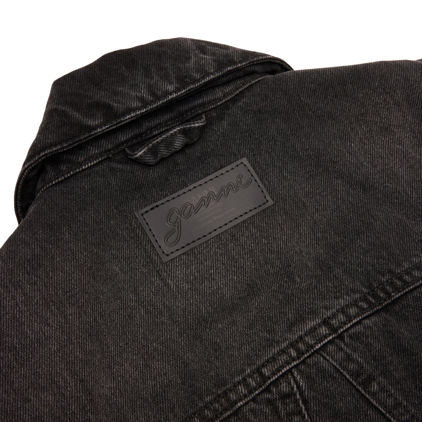 GANNI Rigid Denim Jacket (Black Washed)