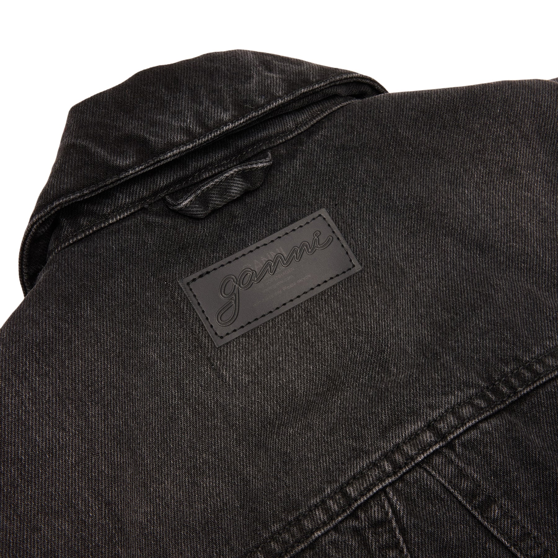 GANNI Rigid Denim Jacket (Black Washed)