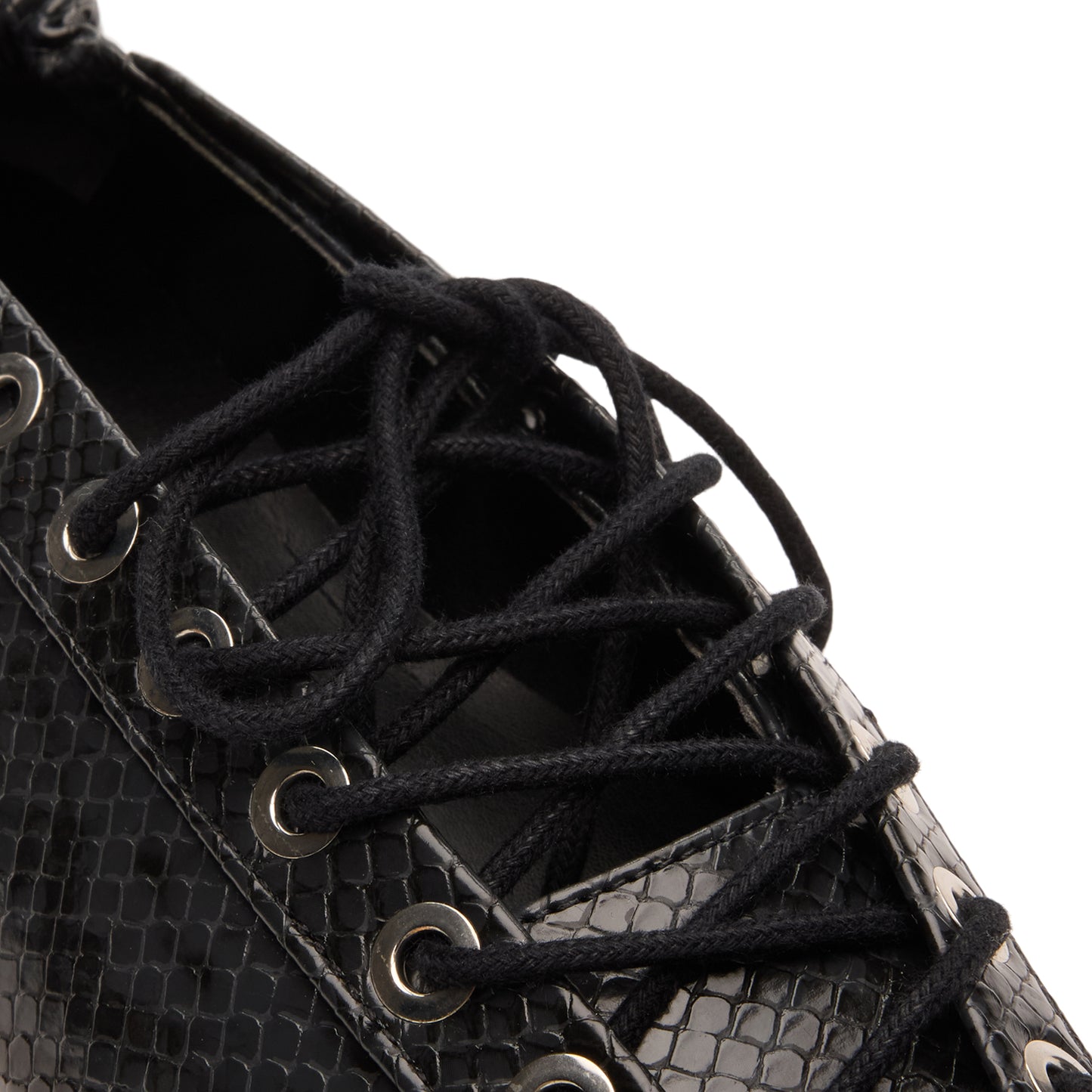 GANNI Lace-Up Ballerinas (Black Oyster)