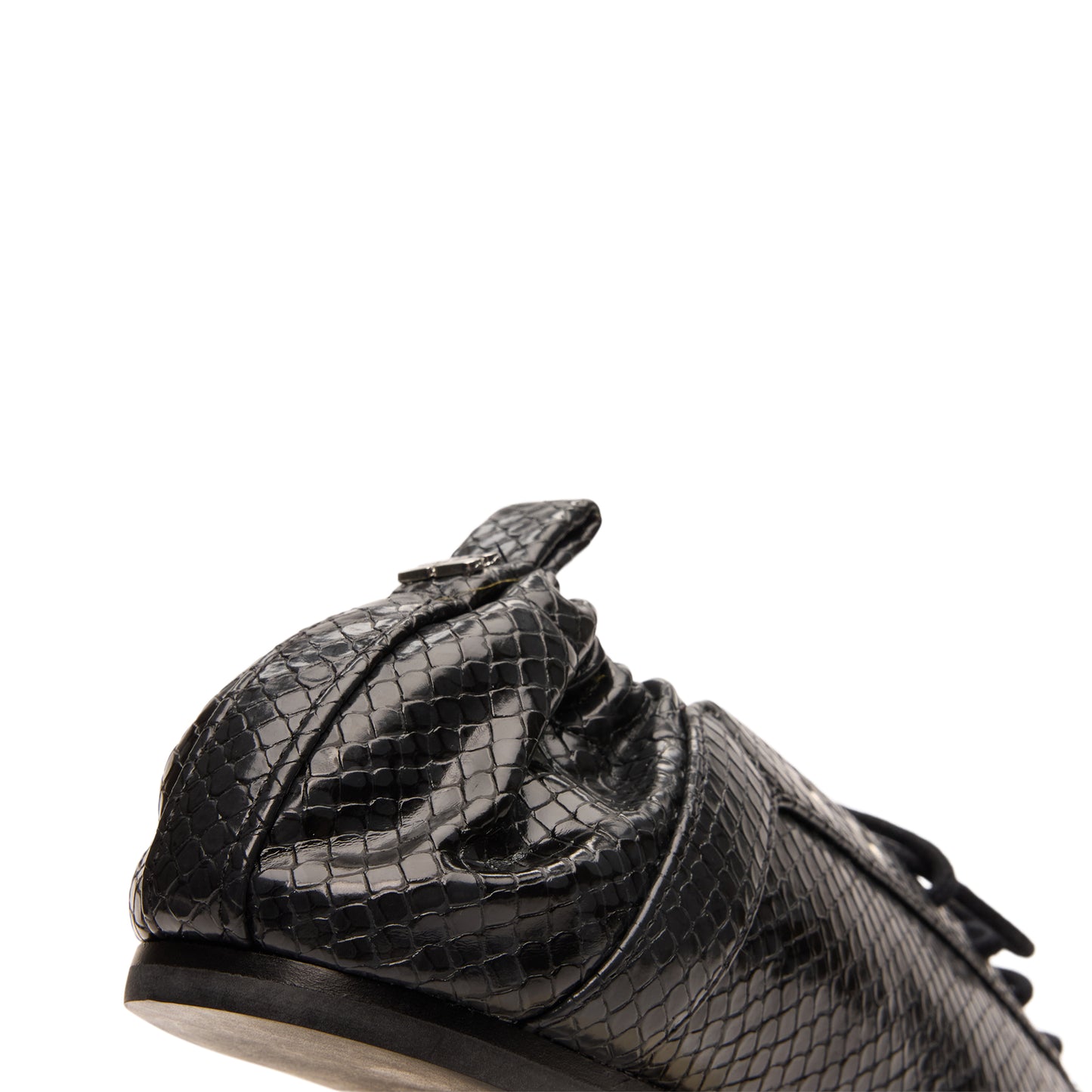 GANNI Lace-Up Ballerinas (Black Oyster)
