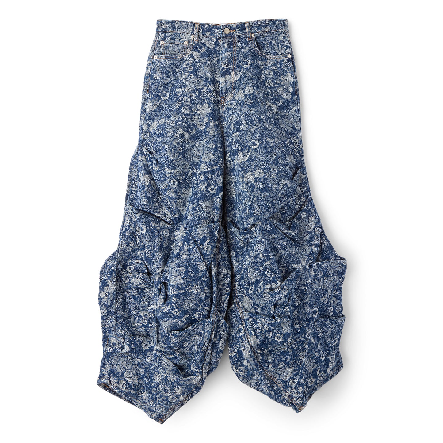 GANNI Tapestry Draped Jeans (Mid Blue Stone)