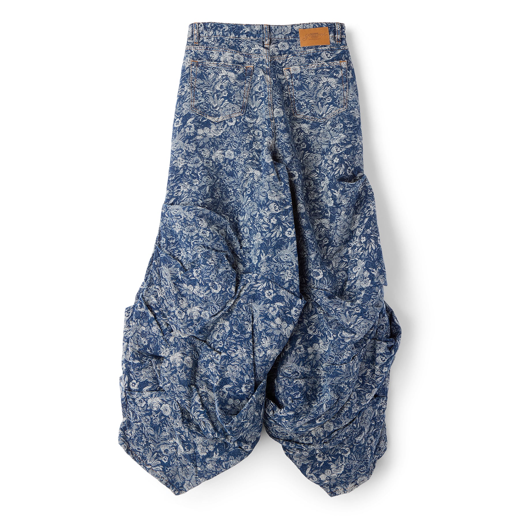 GANNI Tapestry Draped Jeans (Mid Blue Stone)