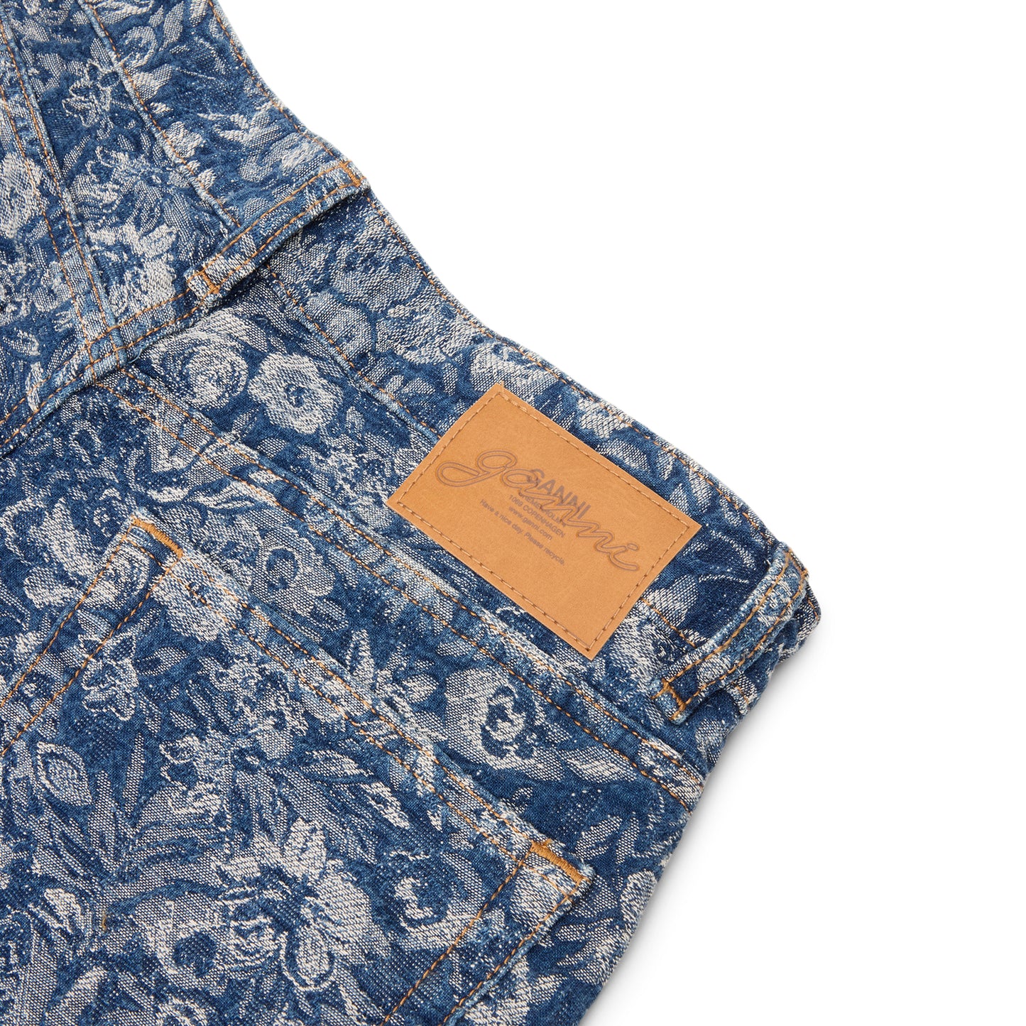 GANNI Tapestry Draped Jeans (Mid Blue Stone)