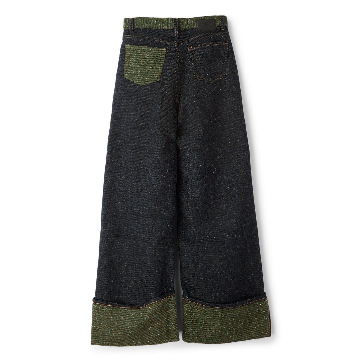 GANNI Fold-Up Twill Denim Baggy Jeans (Phantom)