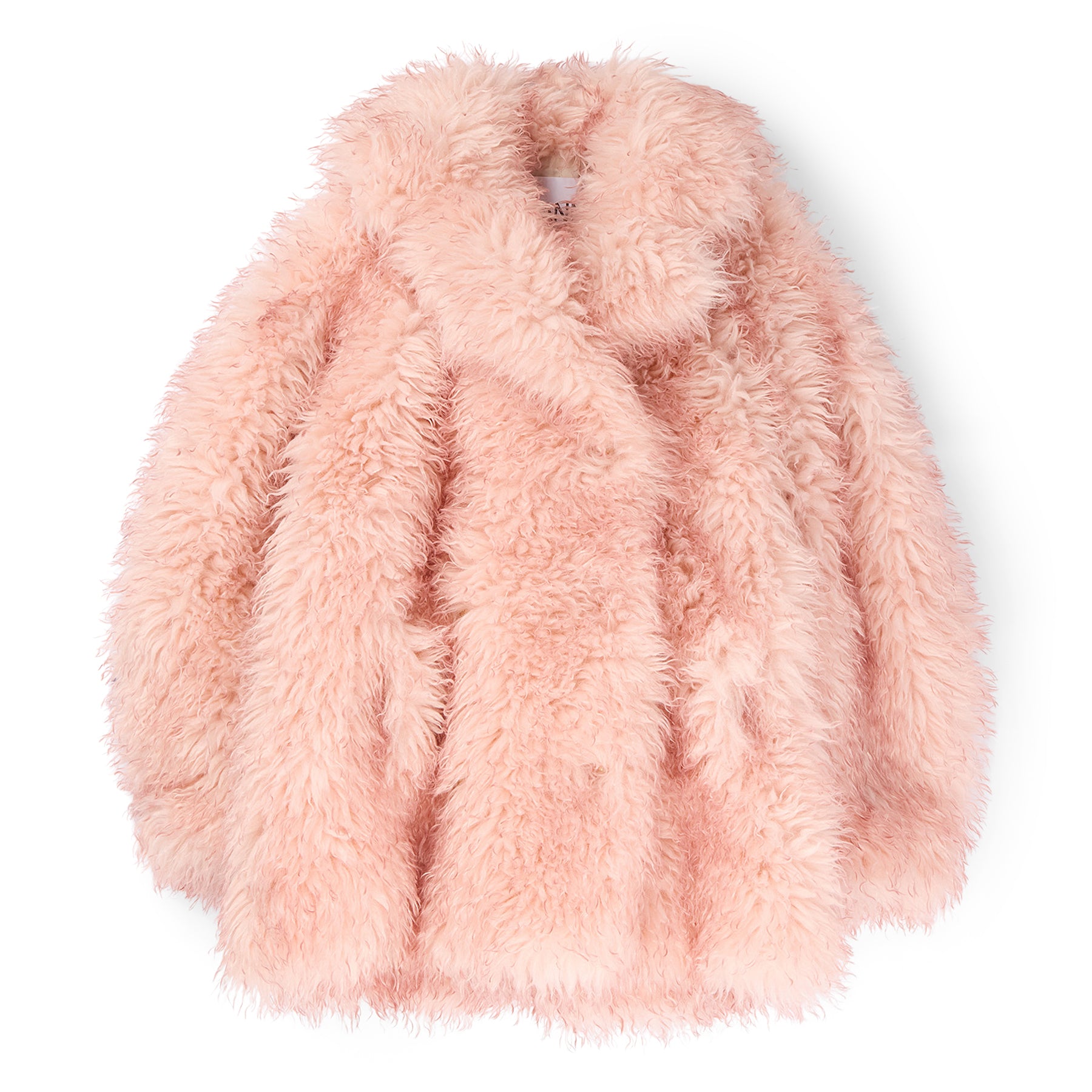 GANNI Faux Fur Midi Coat (Mary's Rose)