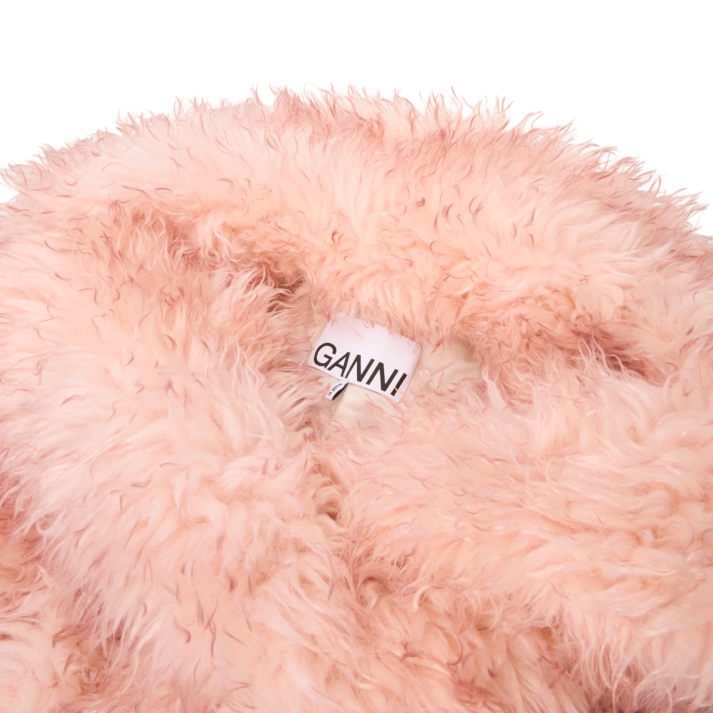 GANNI Faux Fur Midi Coat (Mary's Rose)