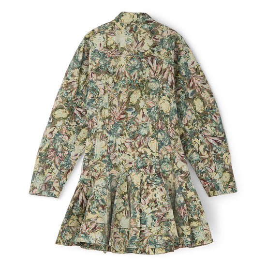 GANNI Mixed Tapestry Floral Shirt Dress