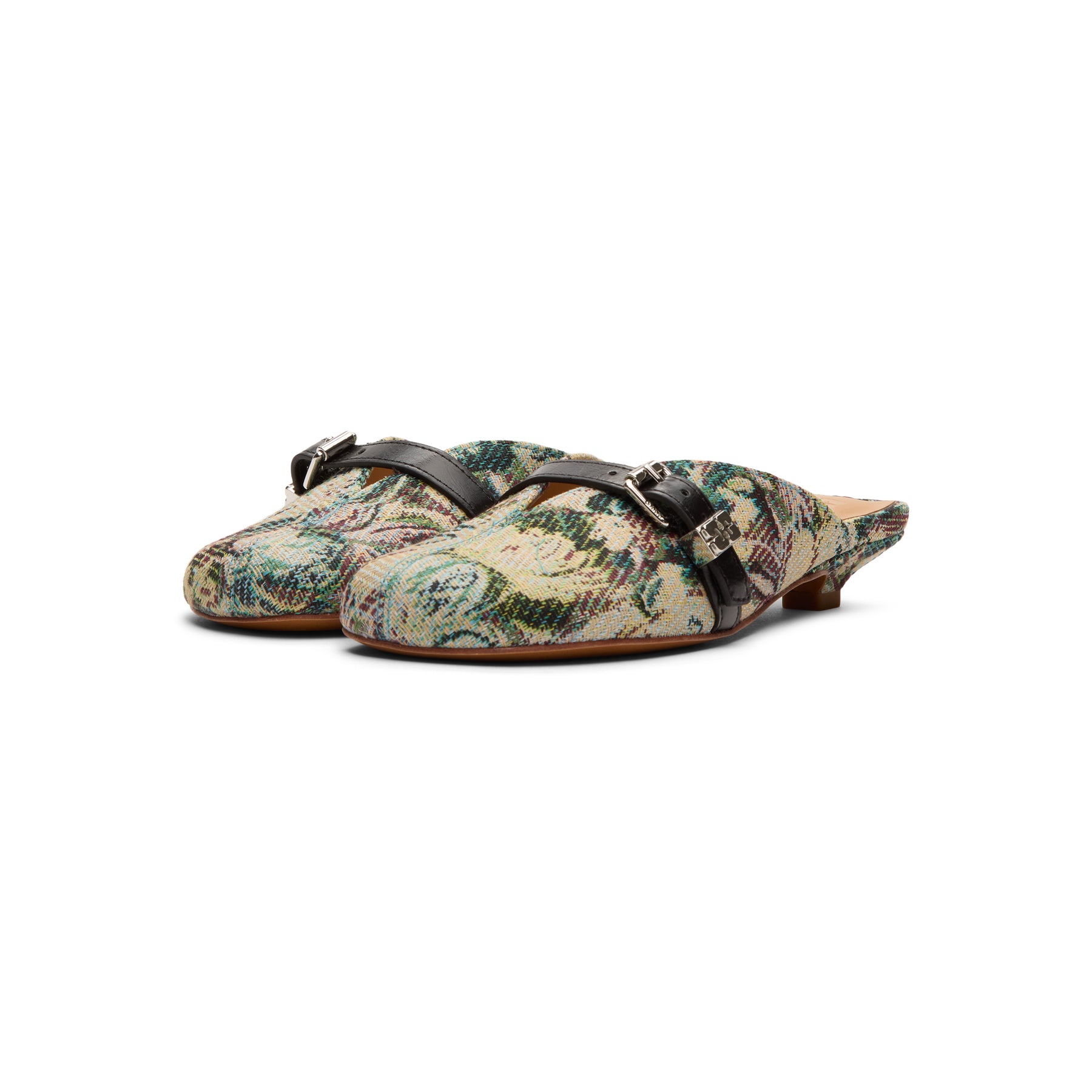 GANNI Sue Heeled Mules Tapestry (Jadeite) – CNCPTS