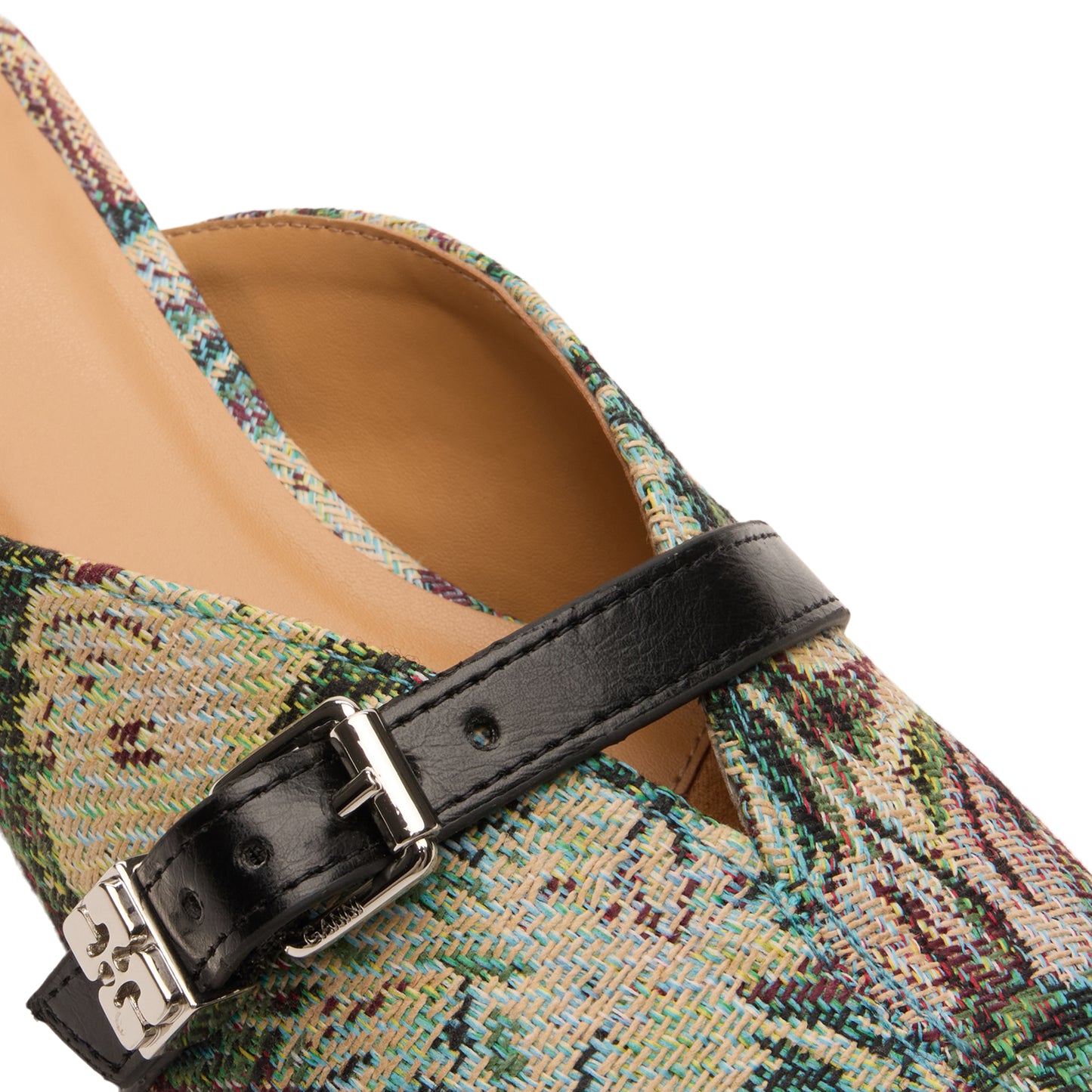 GANNI Sue Heeled Mules Tapestry (Jadeite)