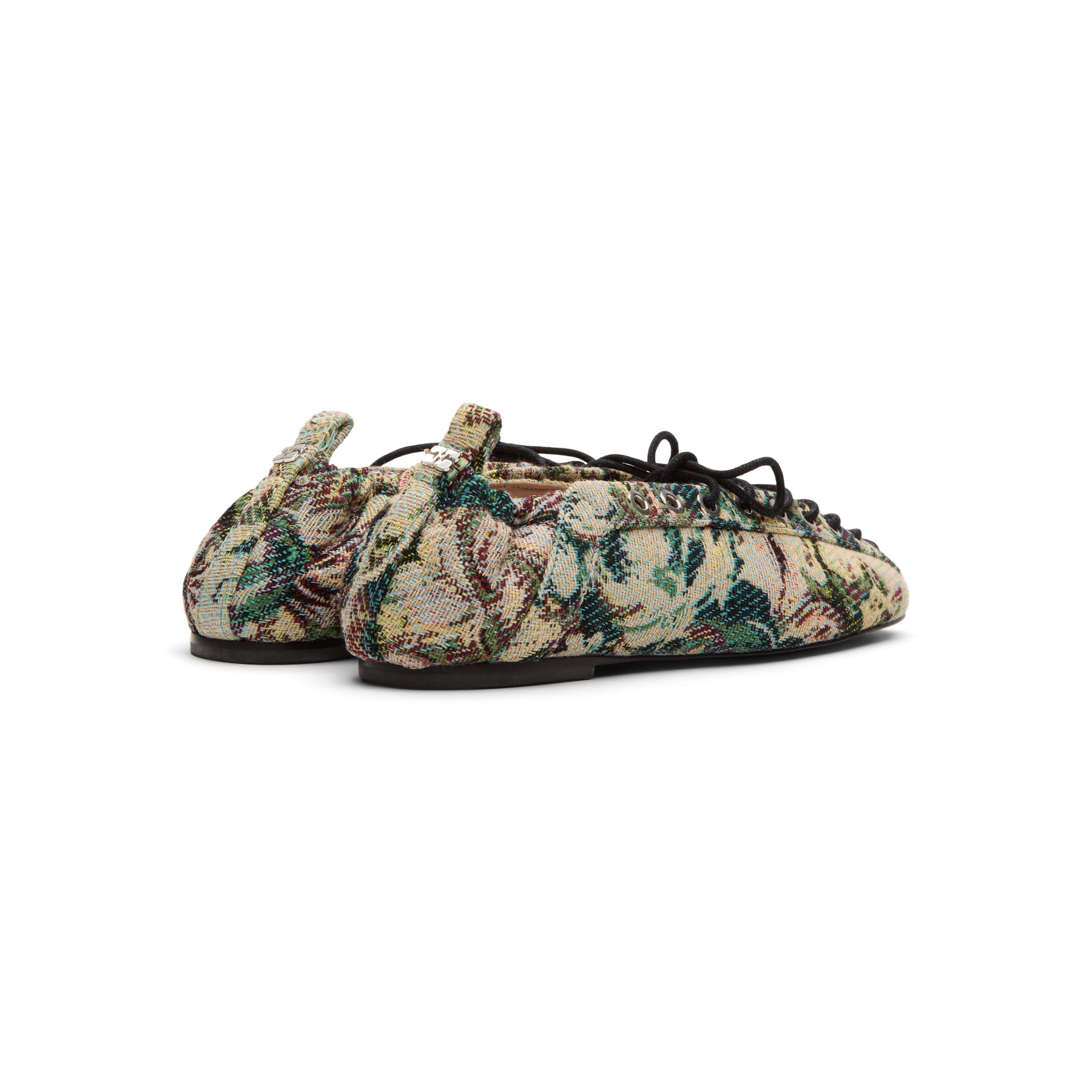 GANNI Lace Up Ballerina Tapestry (Jadeite)