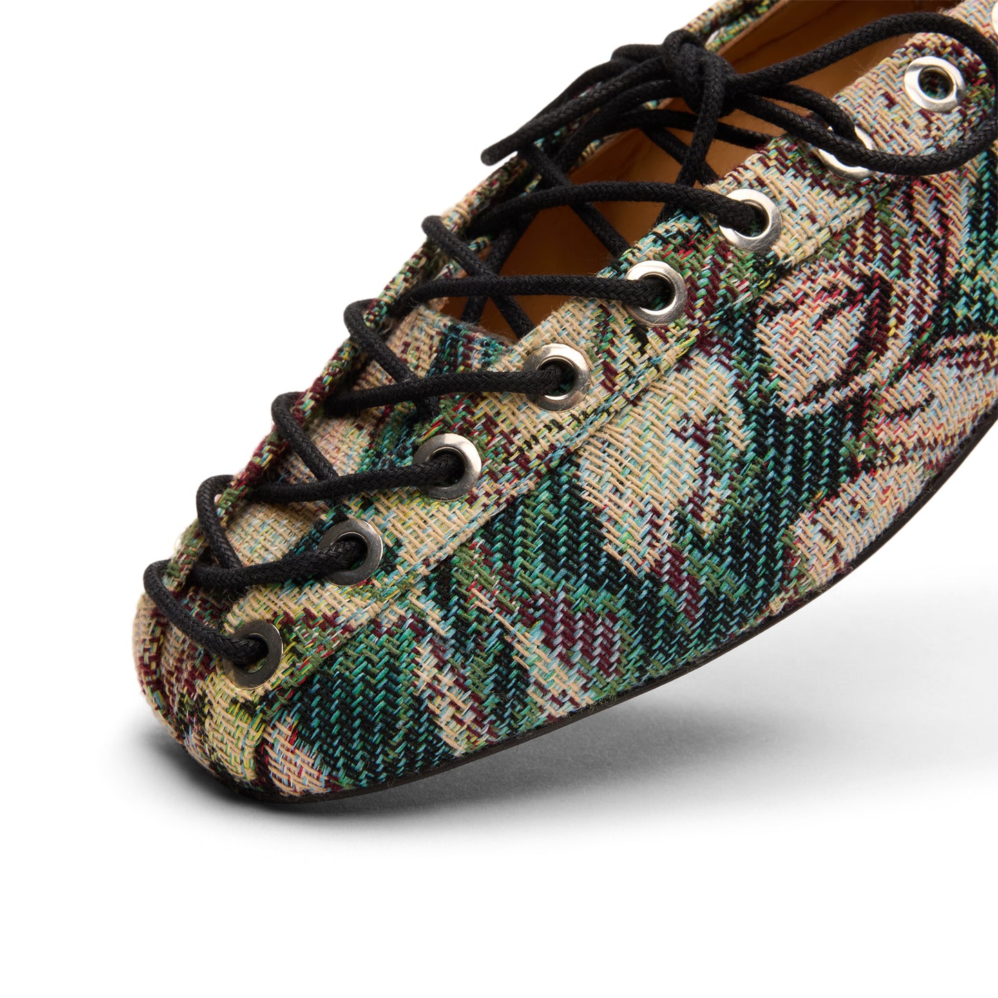 GANNI Lace Up Ballerina Tapestry (Jadeite)