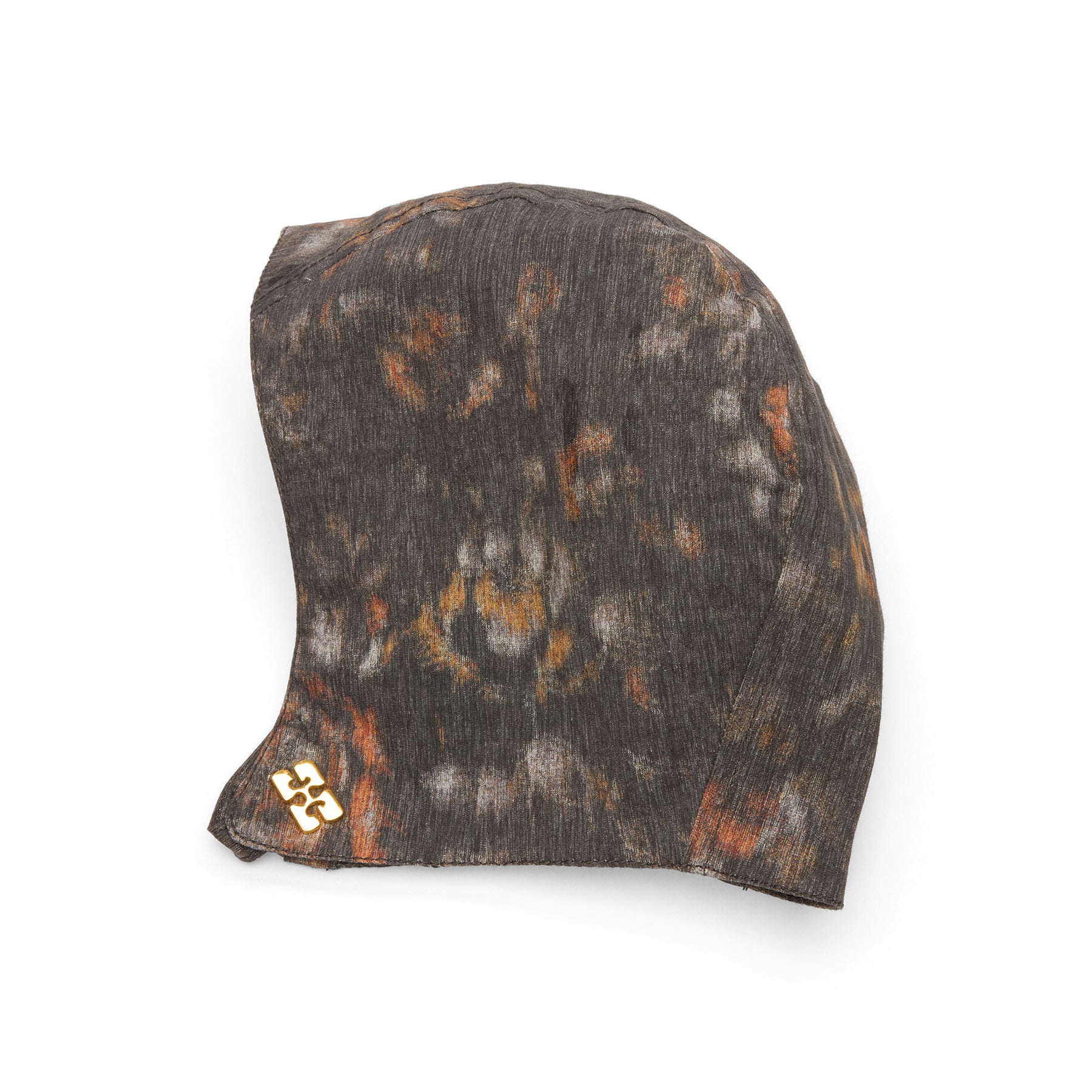 GANNI Printed Stretch Cotton Bonnet (Phantom)