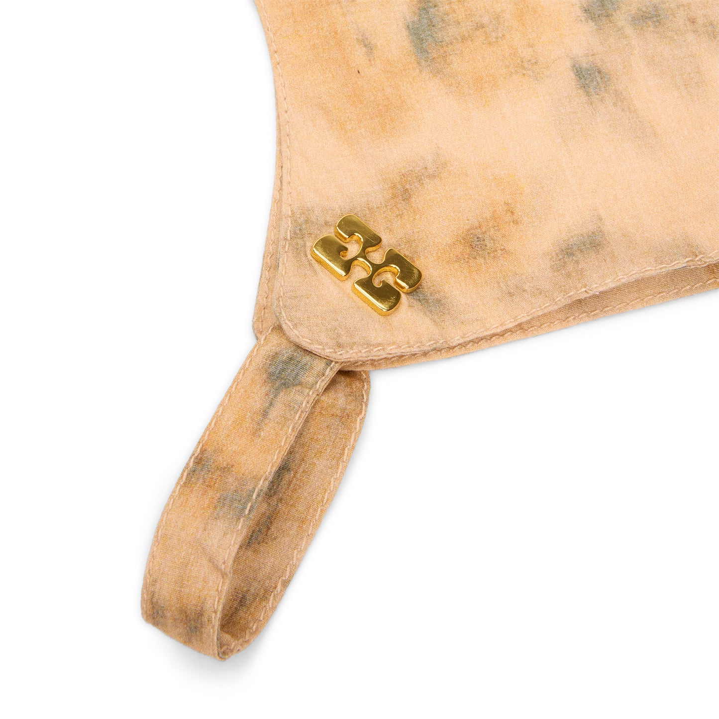 GANNI Printed Cotton Bonnet (Cloud Cream)