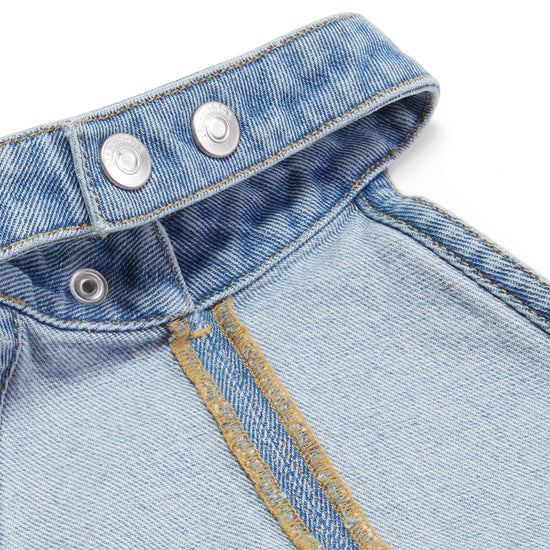 Nanushka Arina Denim Top (Mid Blue)