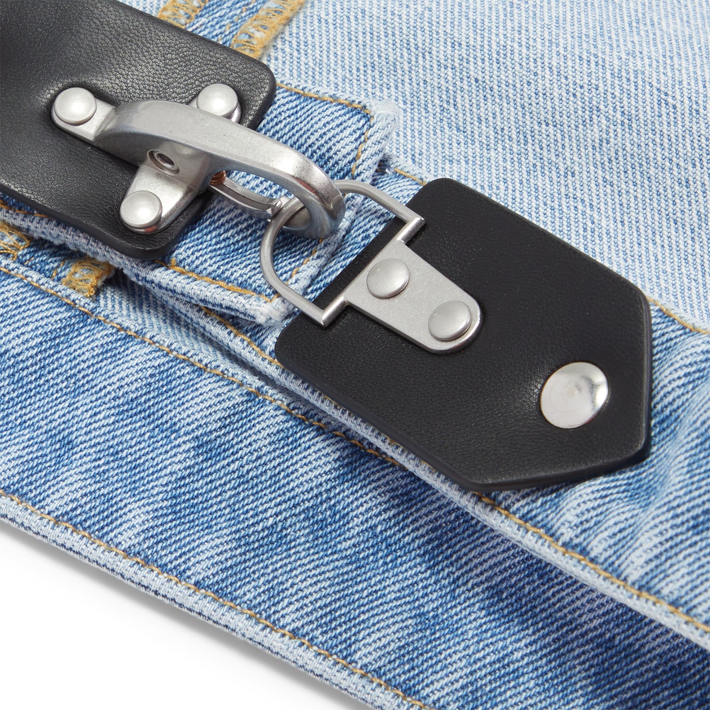 Nanushka Arina Denim Top (Mid Blue)