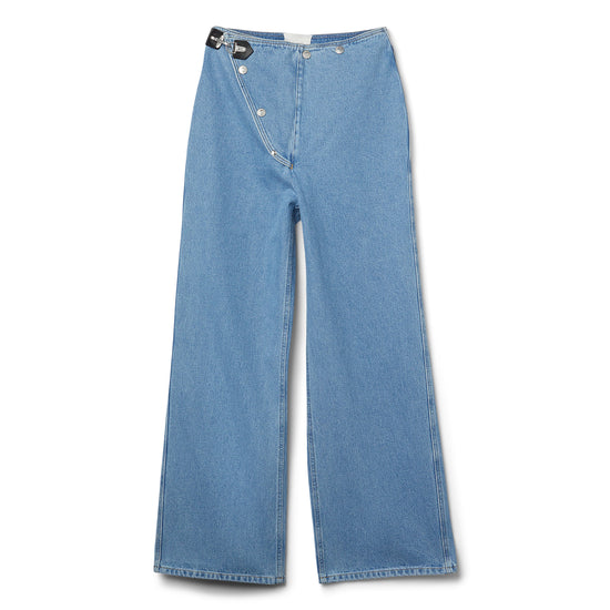 Nanushka Makena Wide-Leg Jeans (Mid Blue)