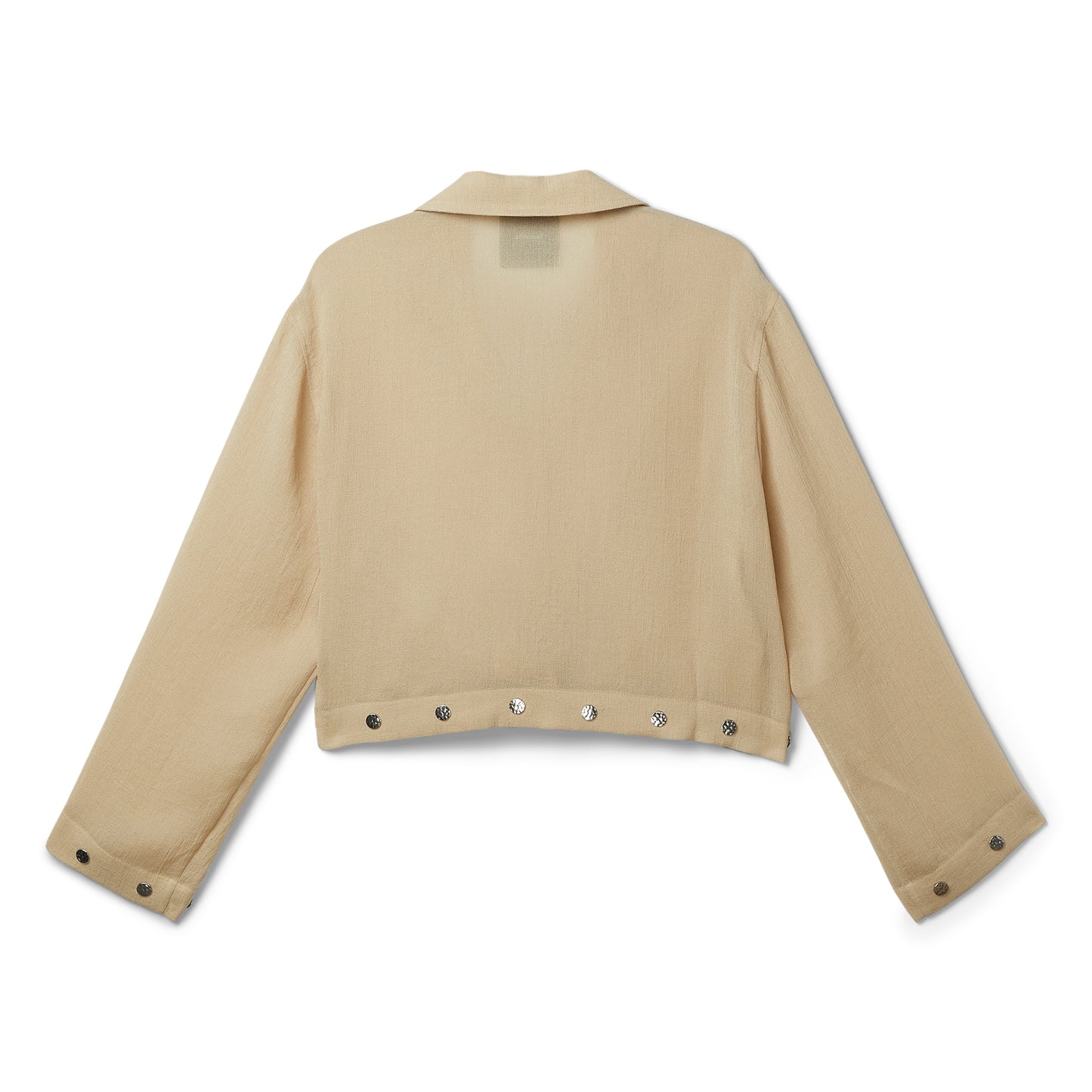 Nanushka Vally Studded Cropped Gauze Shirt (Wax)