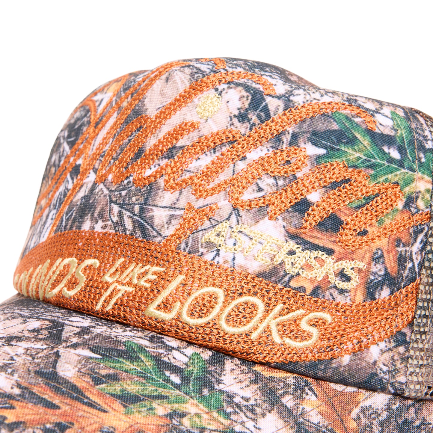 Adidem Asterisks Cursive Trucker Hat (Camo)