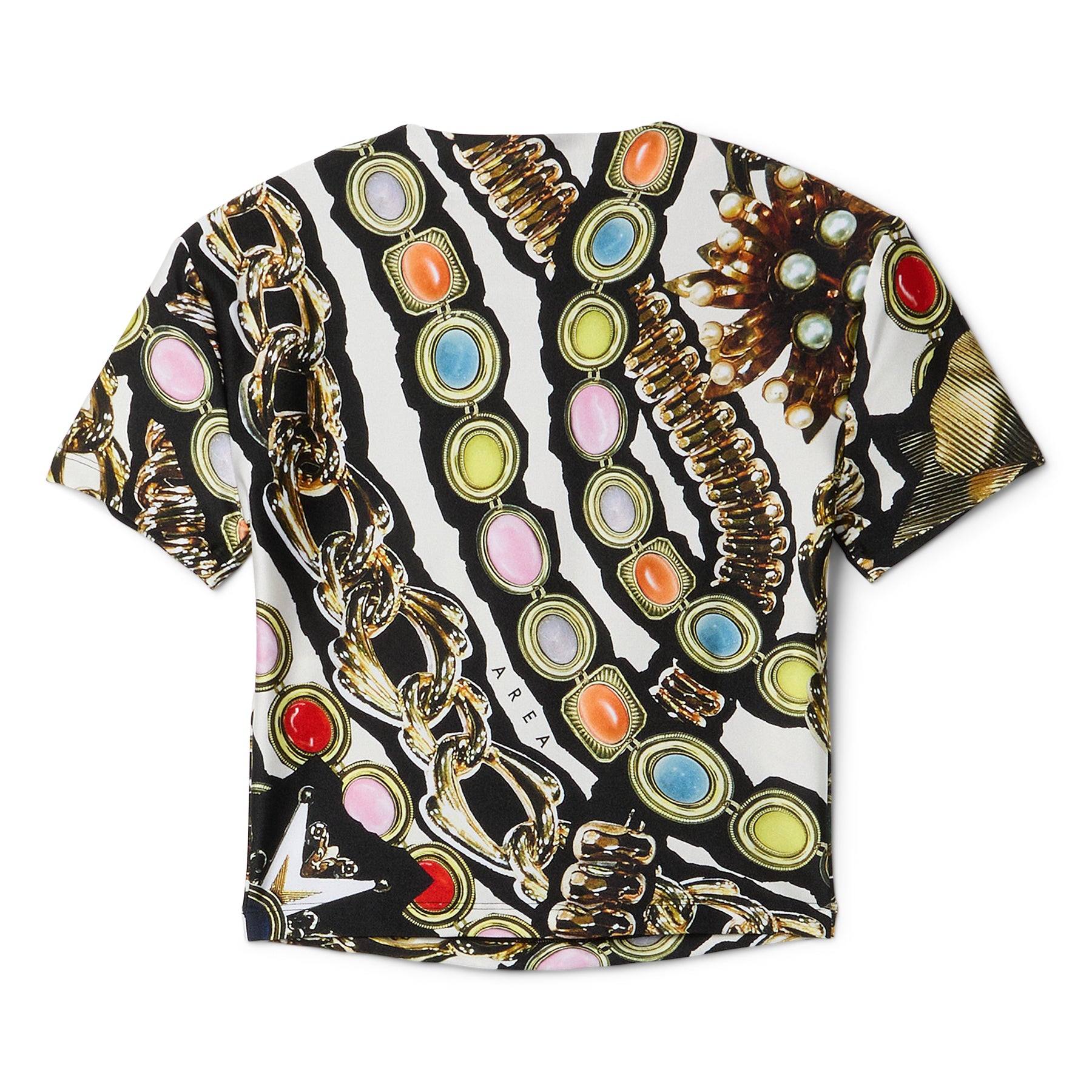 AREA Gemstone Chain Printed Cropped T-Shirt (Multi)