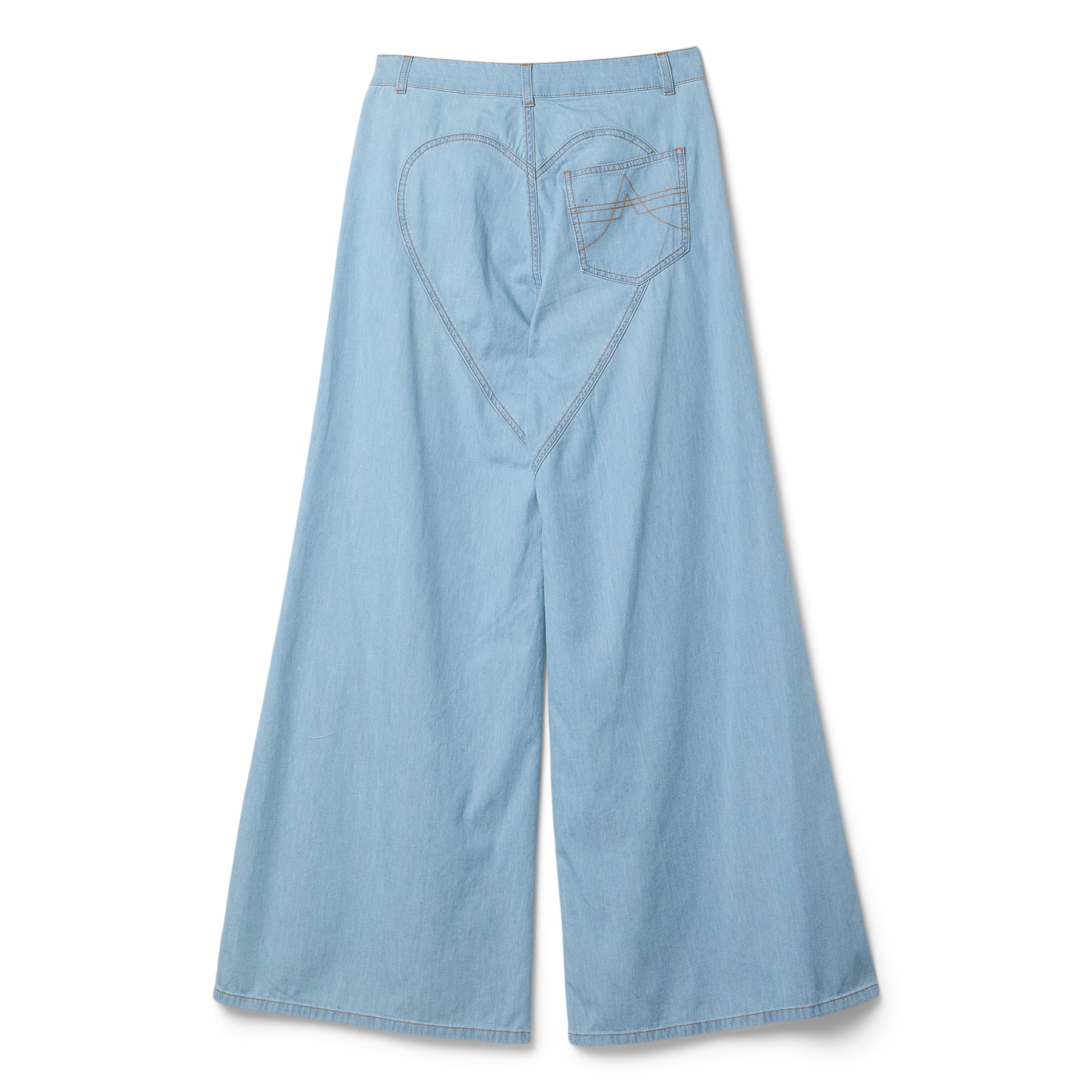 AREA Crystal Rosette Wide Leg Jean (Super light blue)