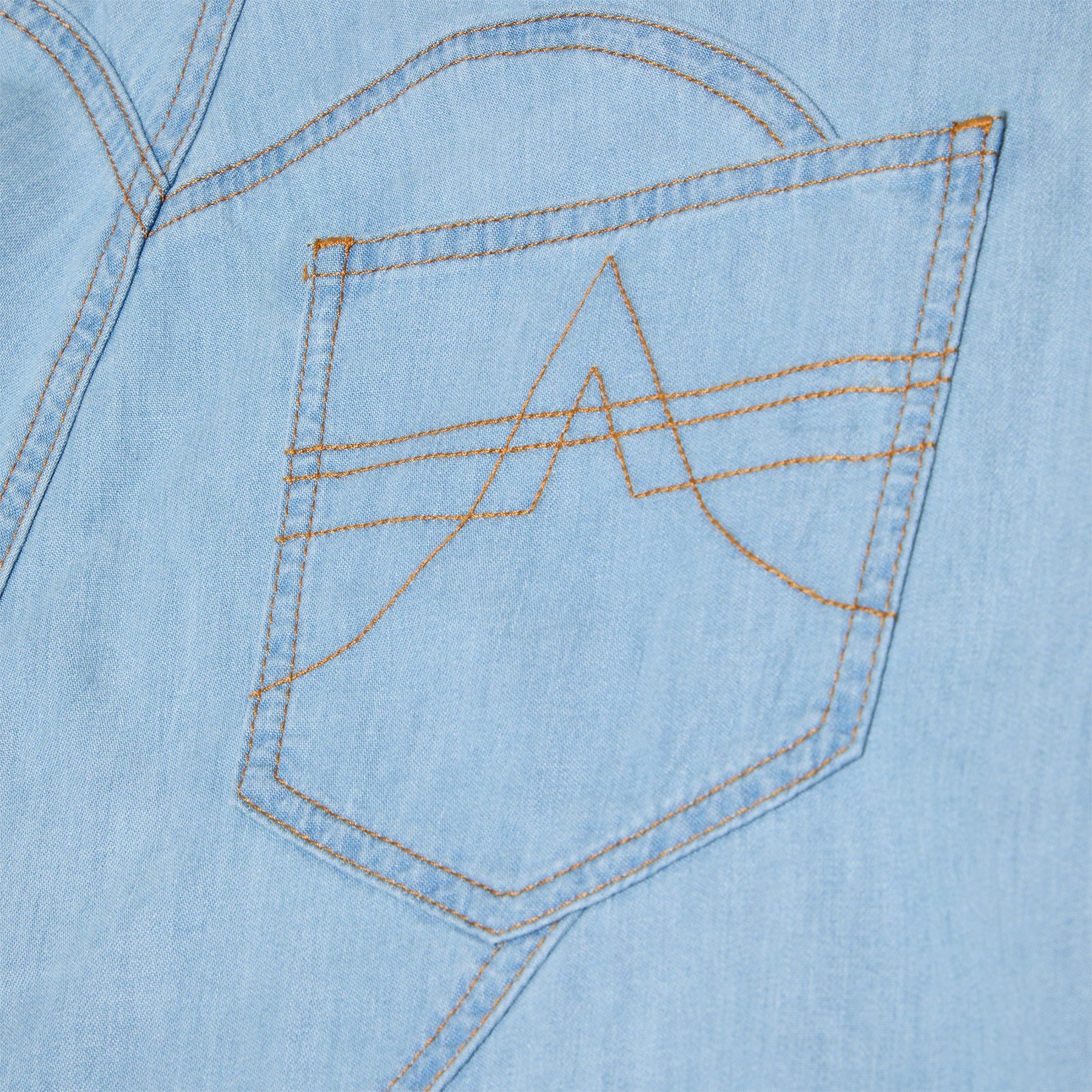 AREA Crystal Rosette Wide Leg Jean (Super light blue)