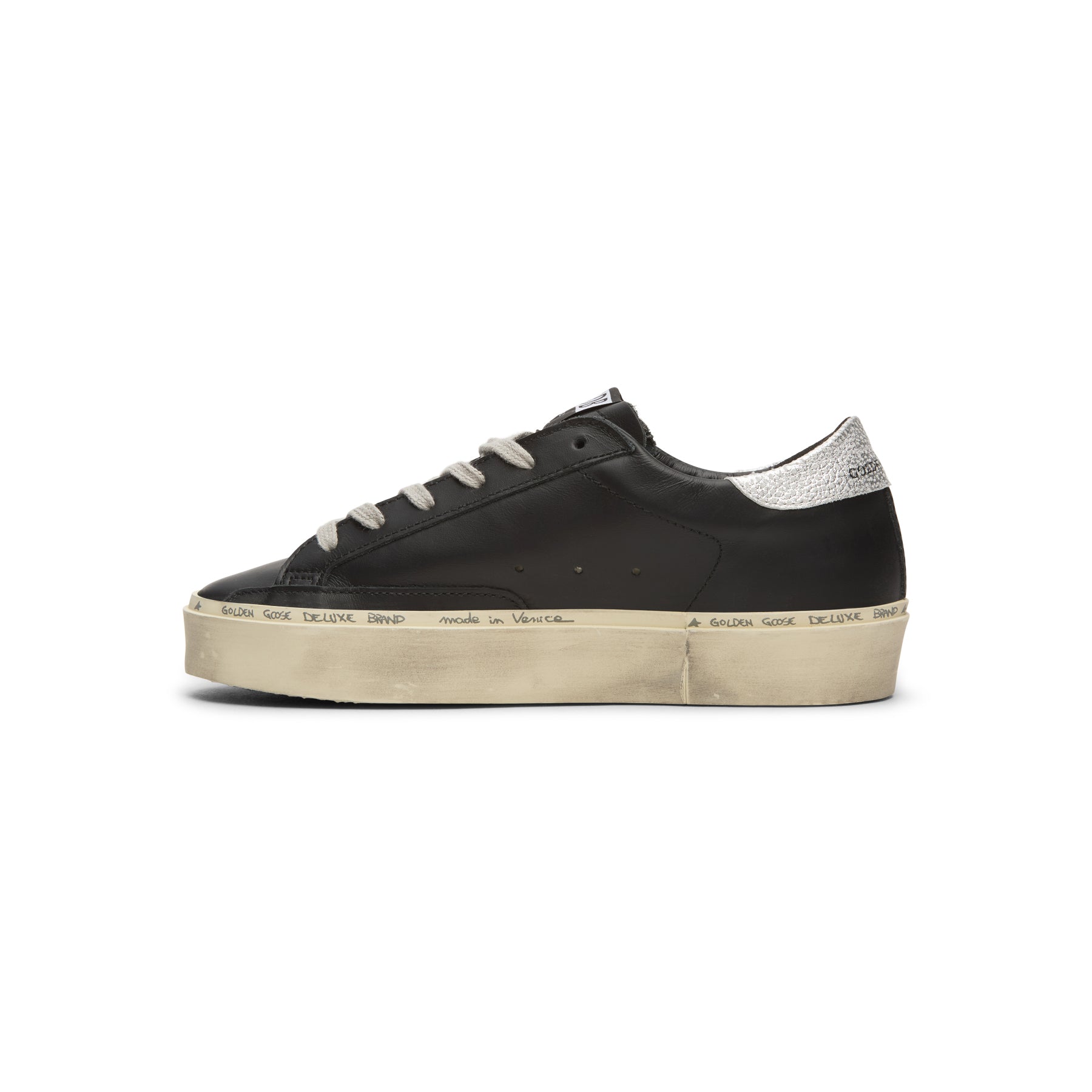 Golden Goose Hi Star Leather Upper Laminated Star (Black/Silver