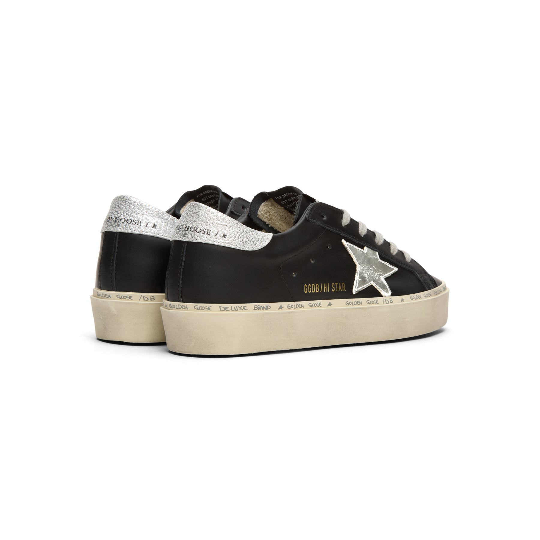 Golden Goose Hi Star Leather Upper Laminated Star (Black/Silver