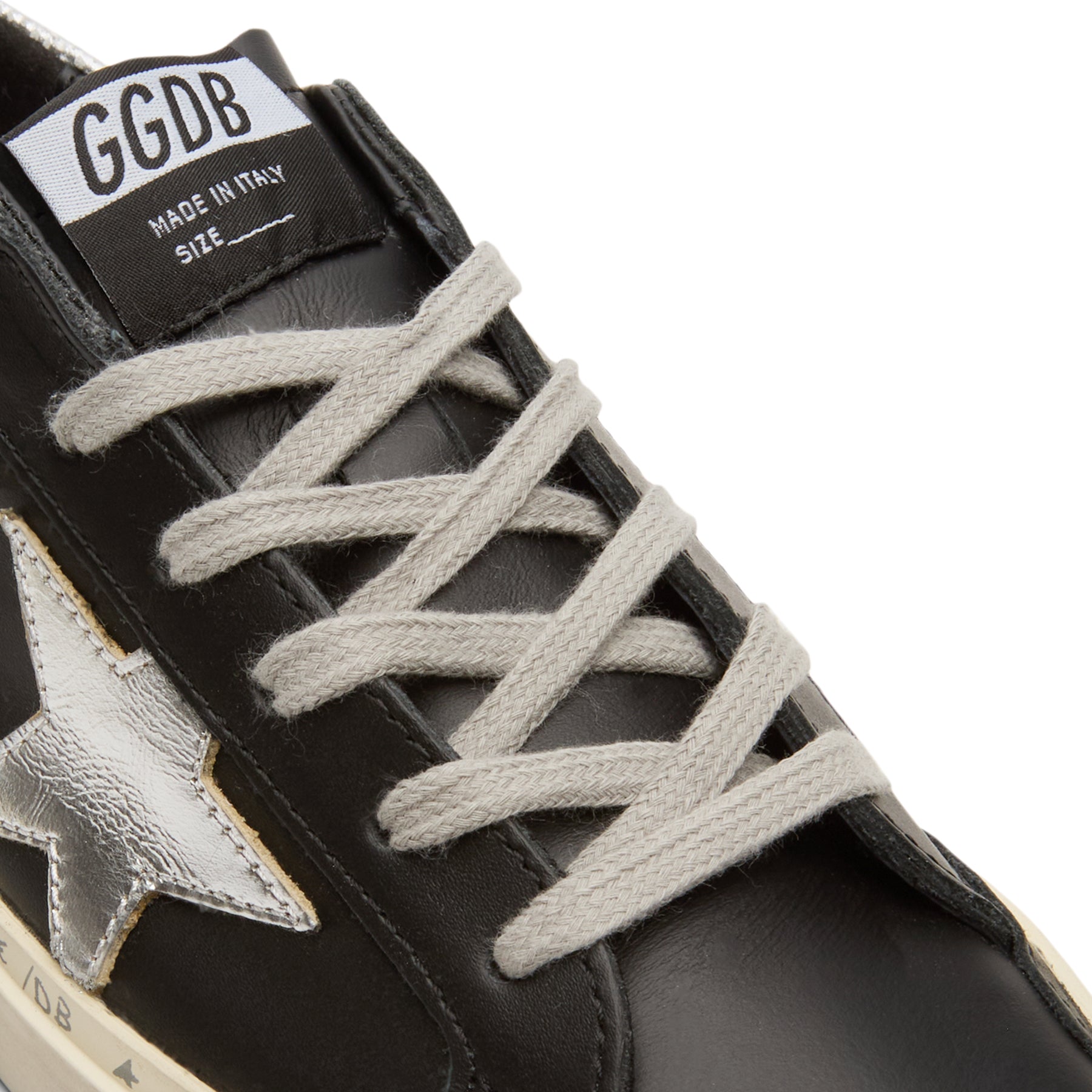 Golden Goose Hi Star Leather Upper Laminated Star (Black/Silver