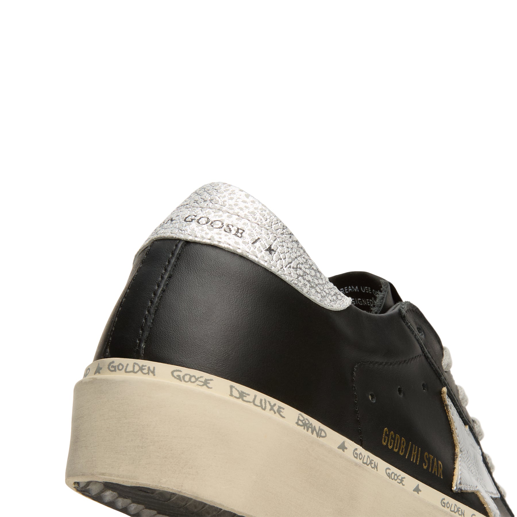 Golden Goose Hi Star Leather Upper Laminated Star (Black/Silver