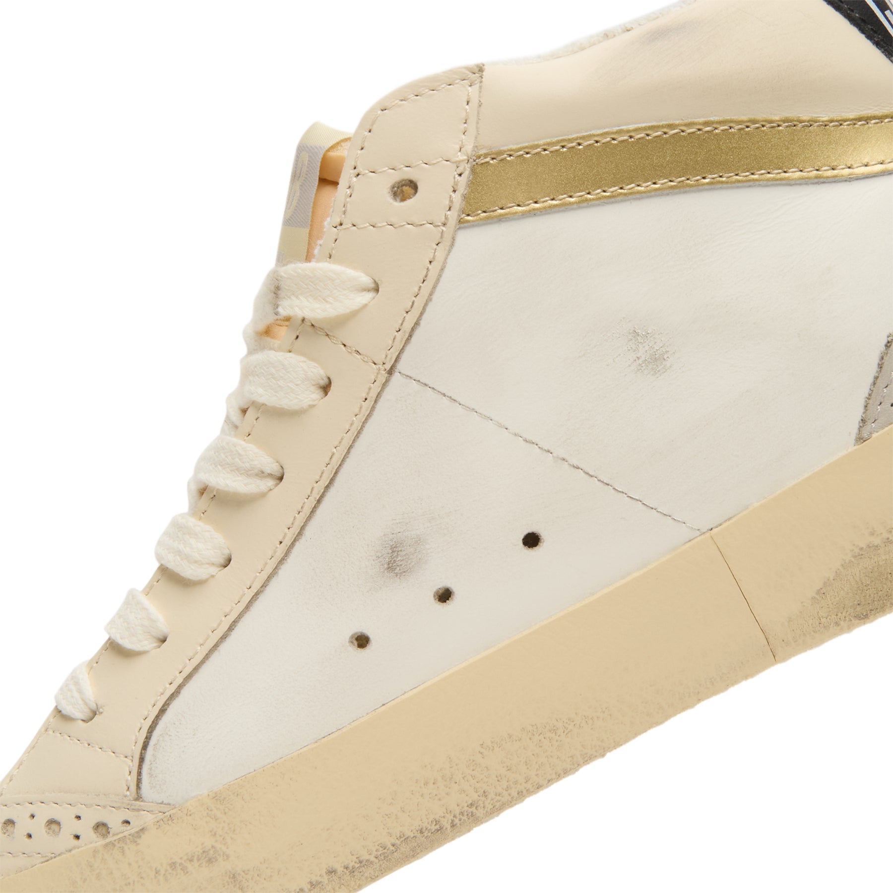 Golden Goose Mid Star Leather Upper And Heel (White/Ivory/Light