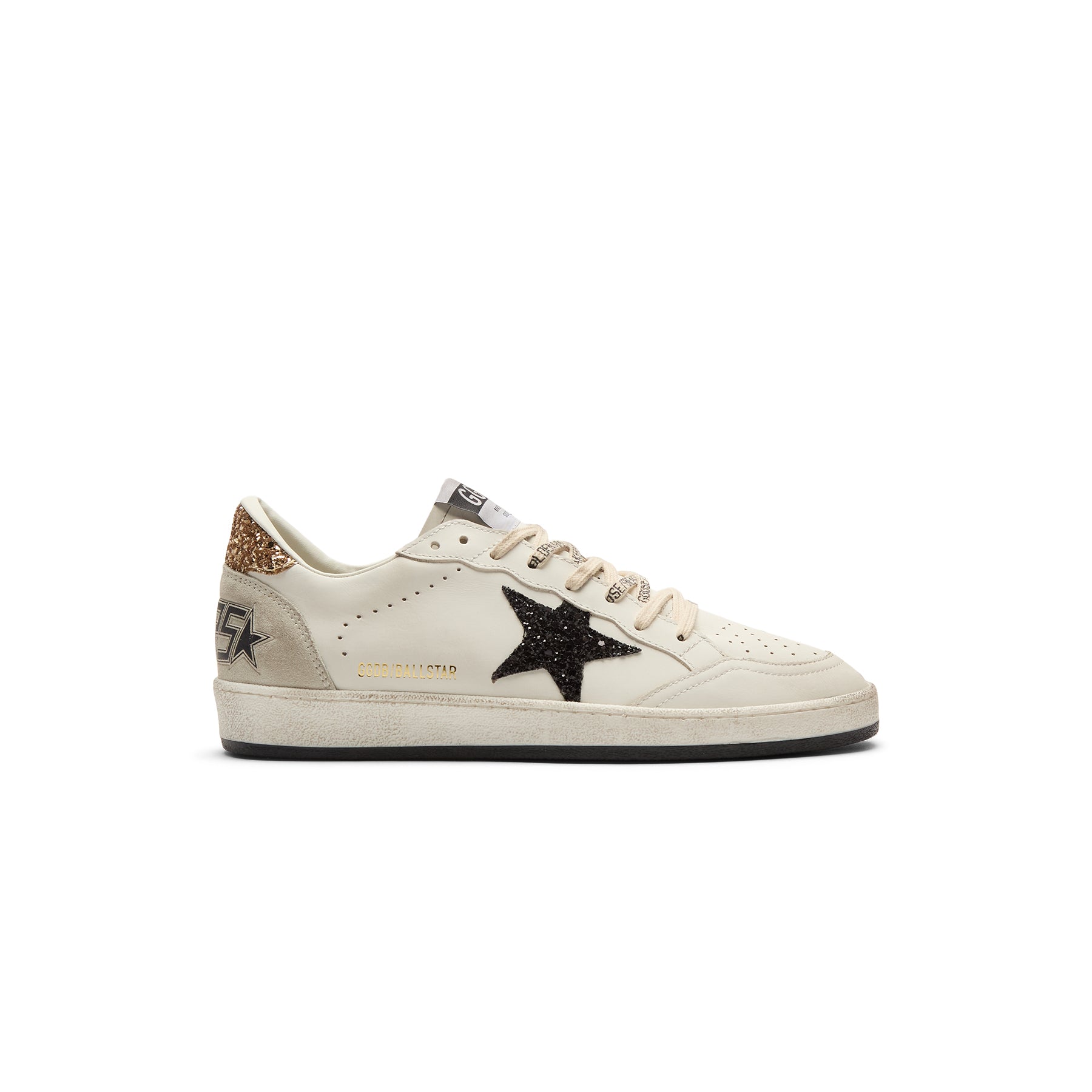 Golden Goose Ballstar Leather Upper And Toe Glitter (White/Black/Gold/Ice)