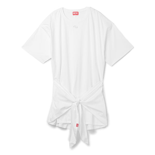 ワンピース DIESEL D-EIVOR T-SHIRT DRESS IN COTTON Women's T-shirt dress with tie front | Black | Diesel