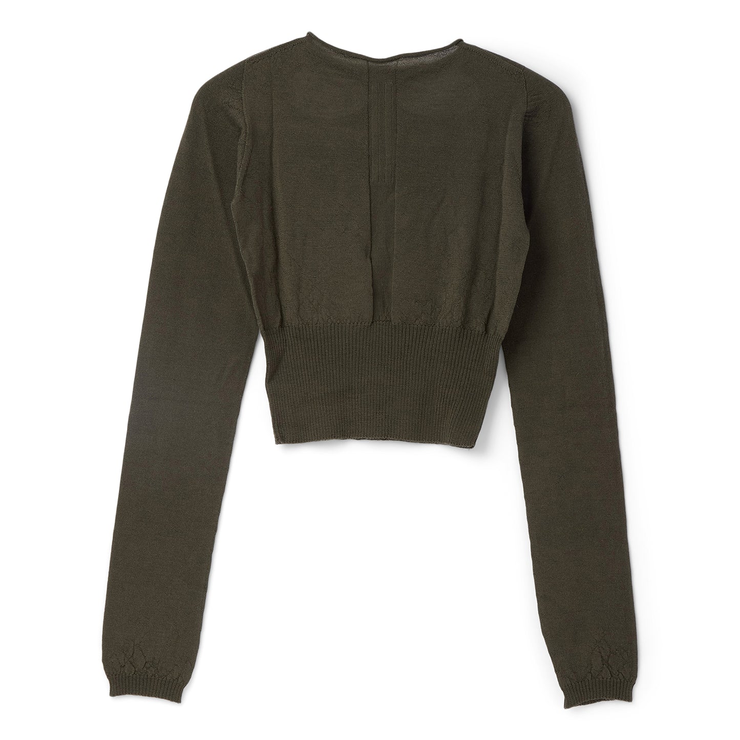 Rick Owens Slashed Long Sleeve Cropped Knit (Bosco)